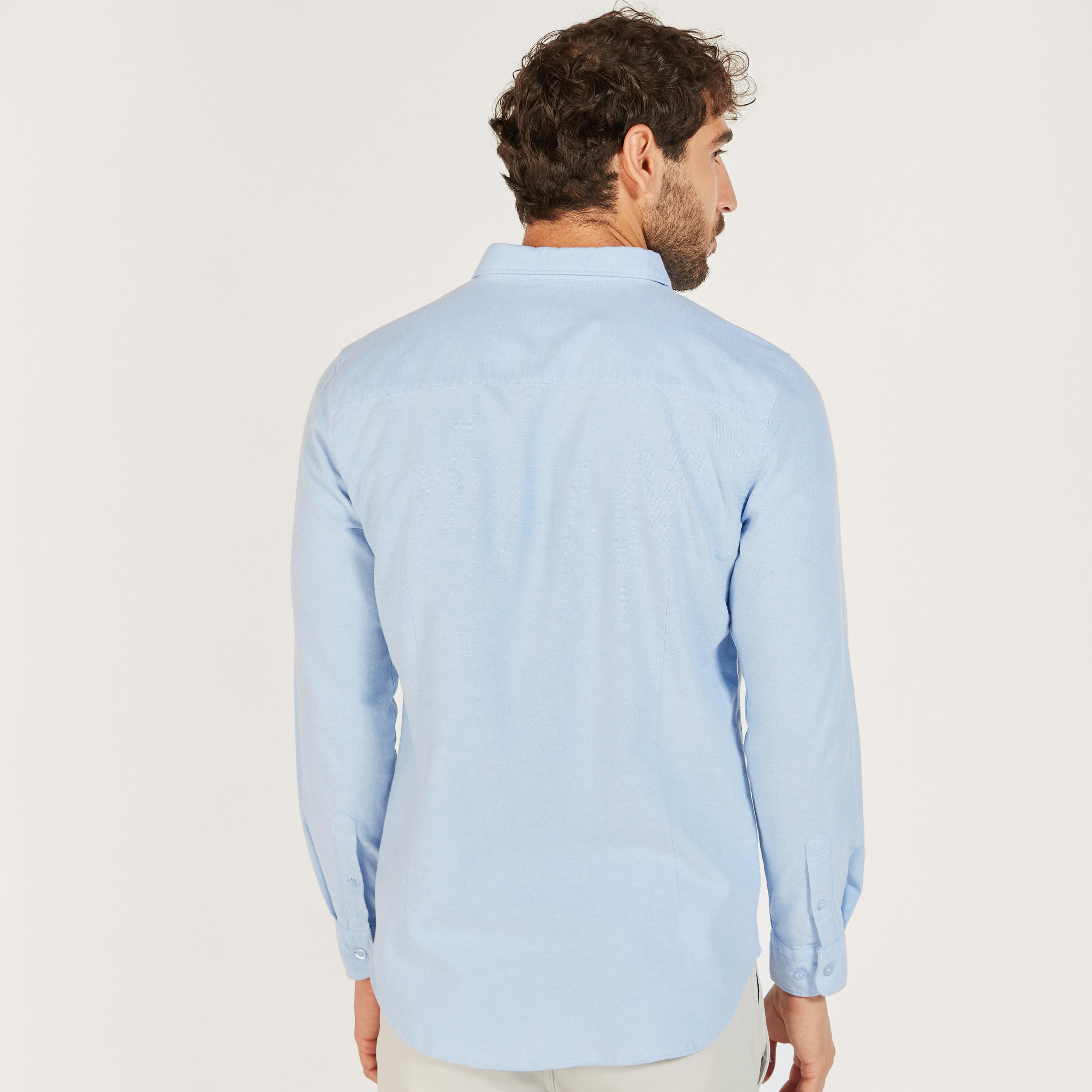 قميص سادة بأكمام طويلة وزر إغلاق-men-clothing-shirts-image-13
