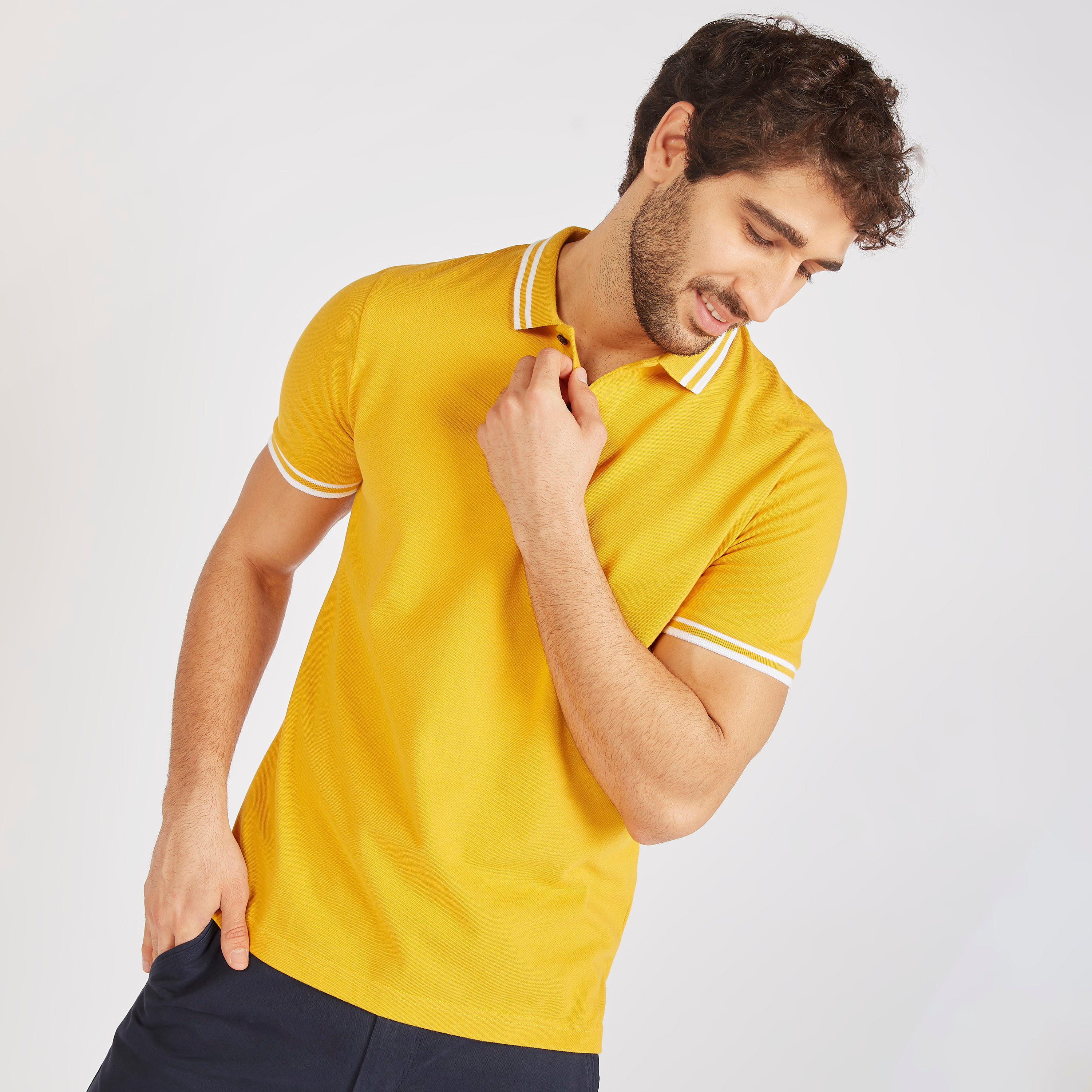 Solid Polo T-shirt with Short Sleeves-men-clothing-tshirtsandpolos-polos-image-26