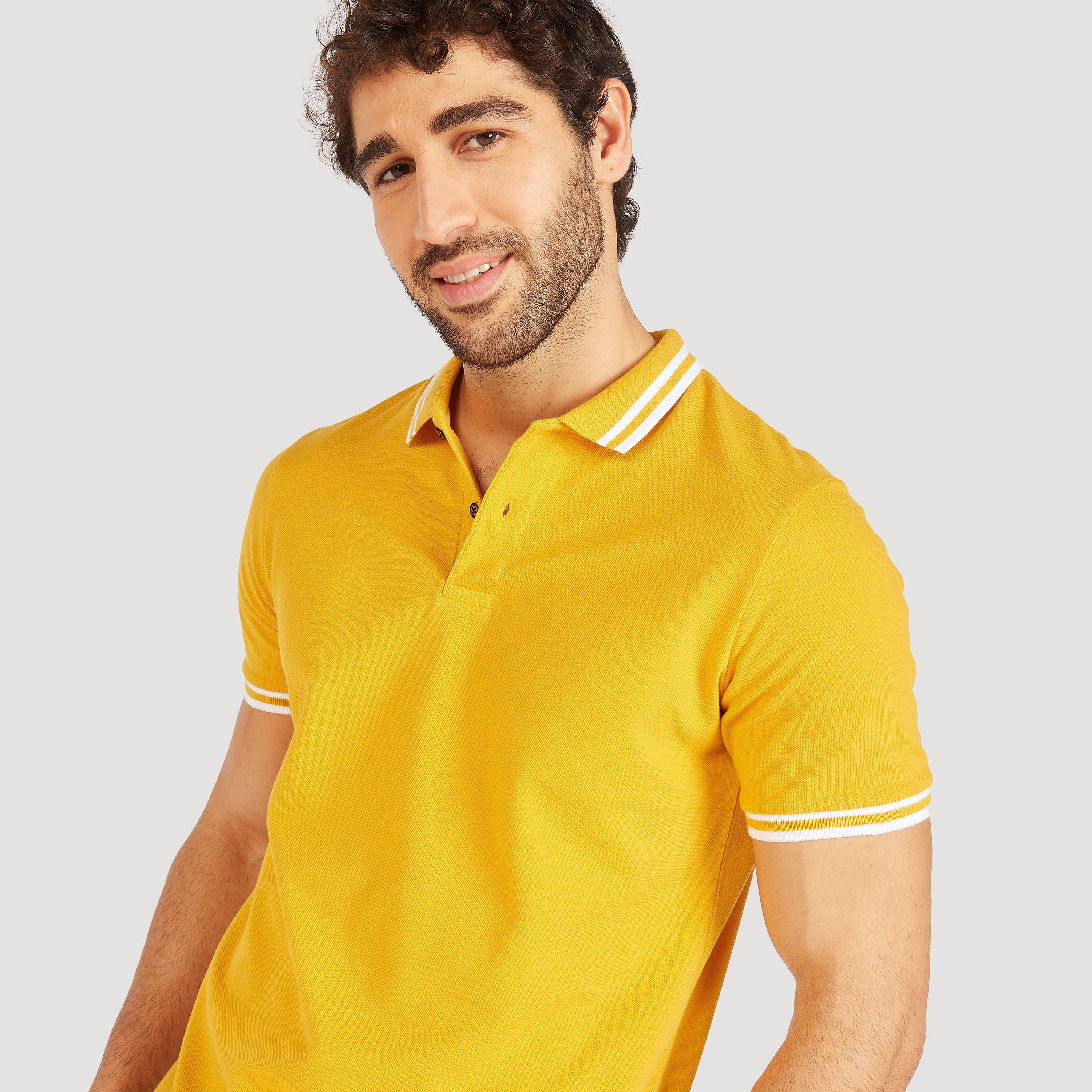 Solid Polo T-shirt with Short Sleeves-men-clothing-tshirtsandpolos-polos-image-28