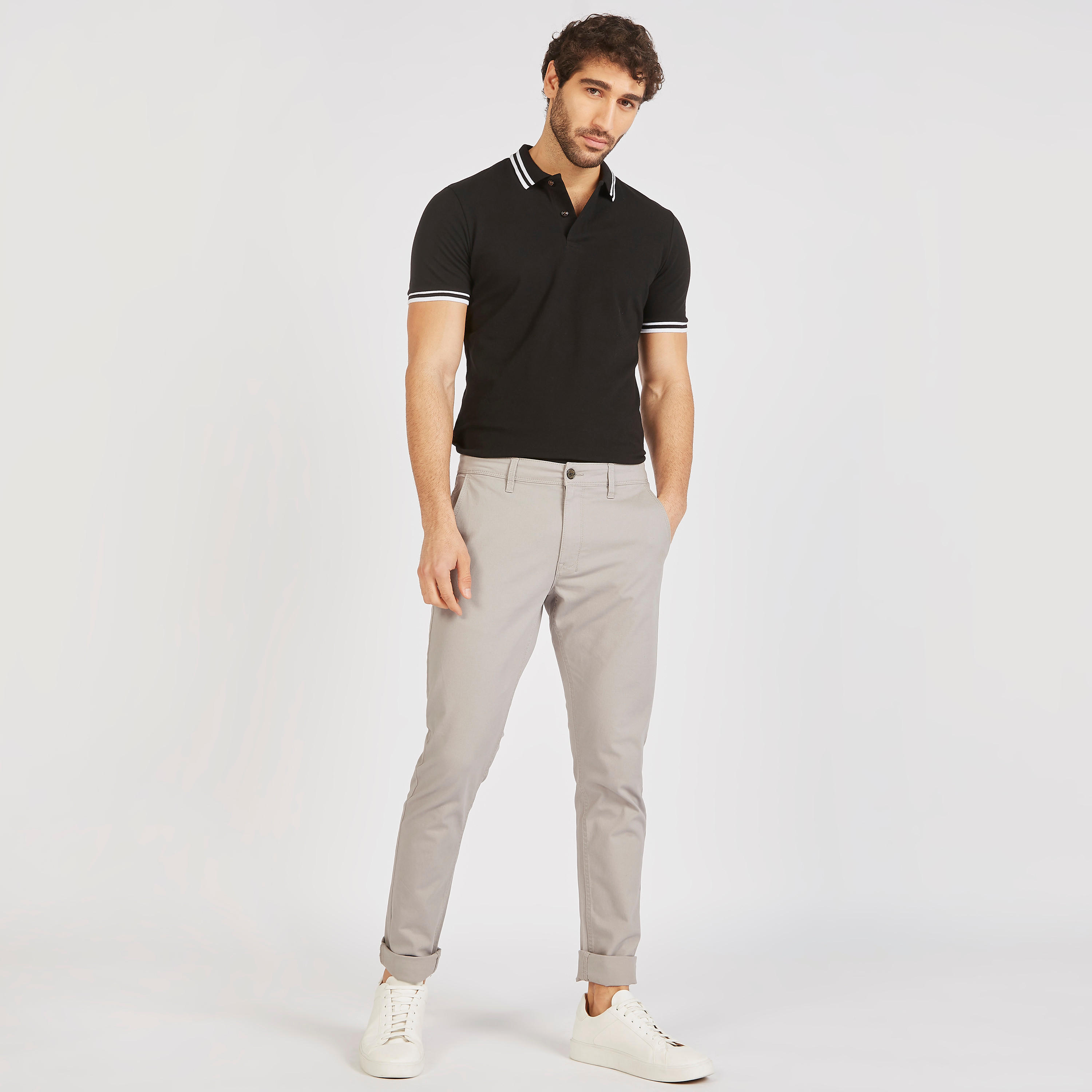 Solid Polo T-shirt with Short Sleeves-men-clothing-tshirtsandpolos-polos-image-32