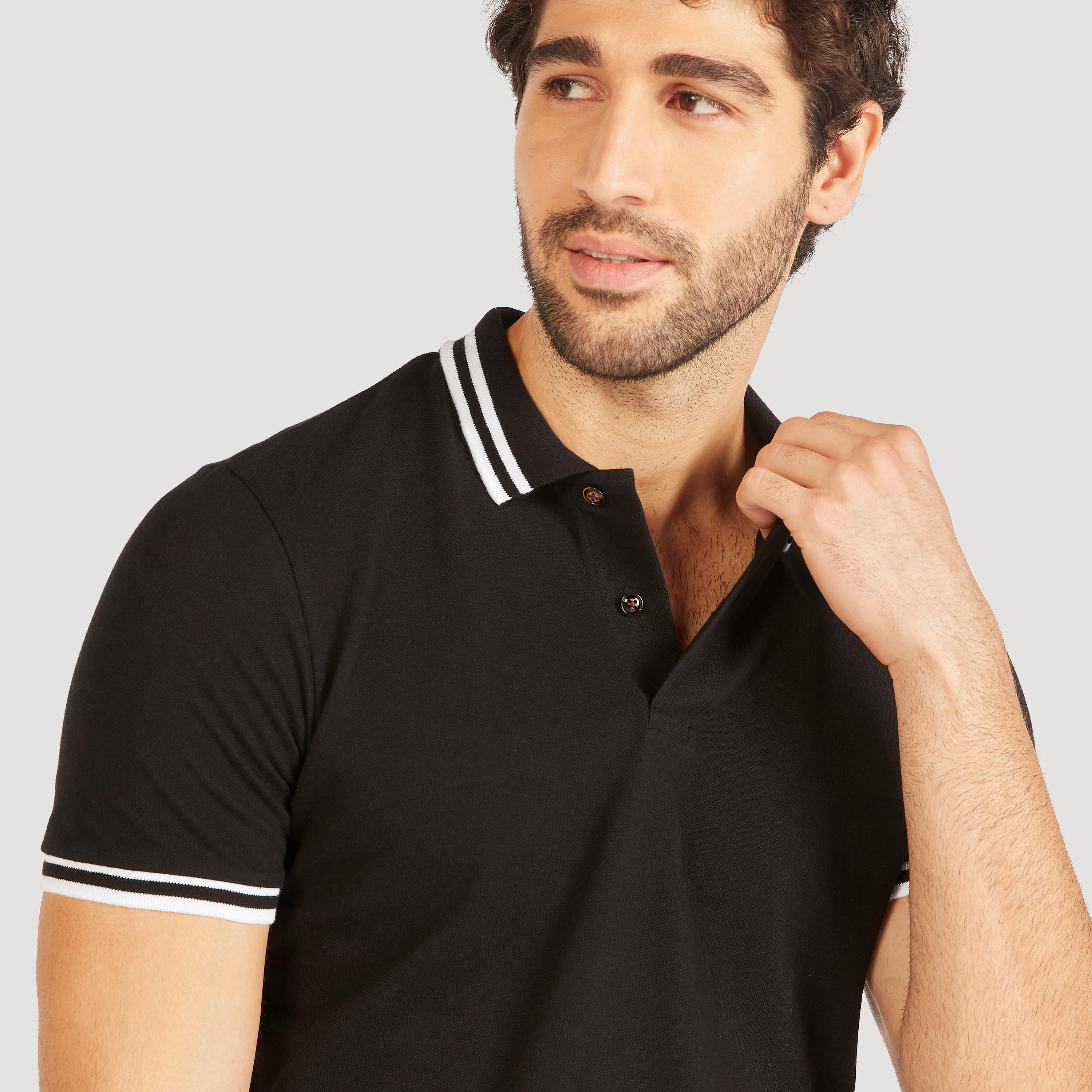 Solid Polo T-shirt with Short Sleeves-men-clothing-tshirtsandpolos-polos-image-33