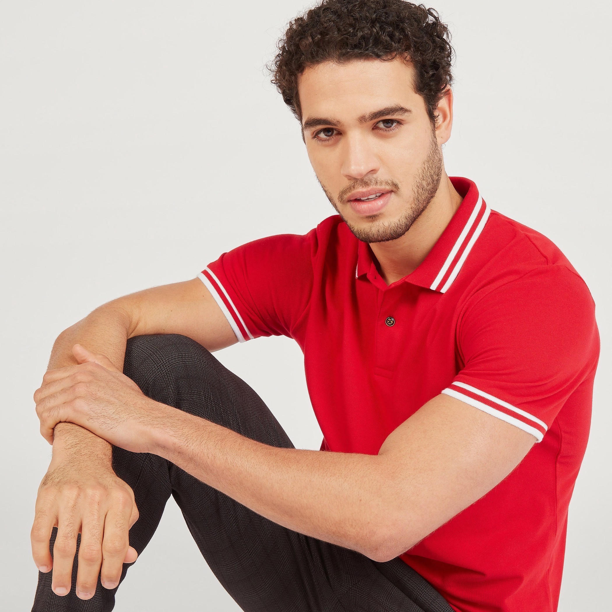 Solid Polo T-shirt with Short Sleeves-men-clothing-tshirtsandpolos-polos-image-9