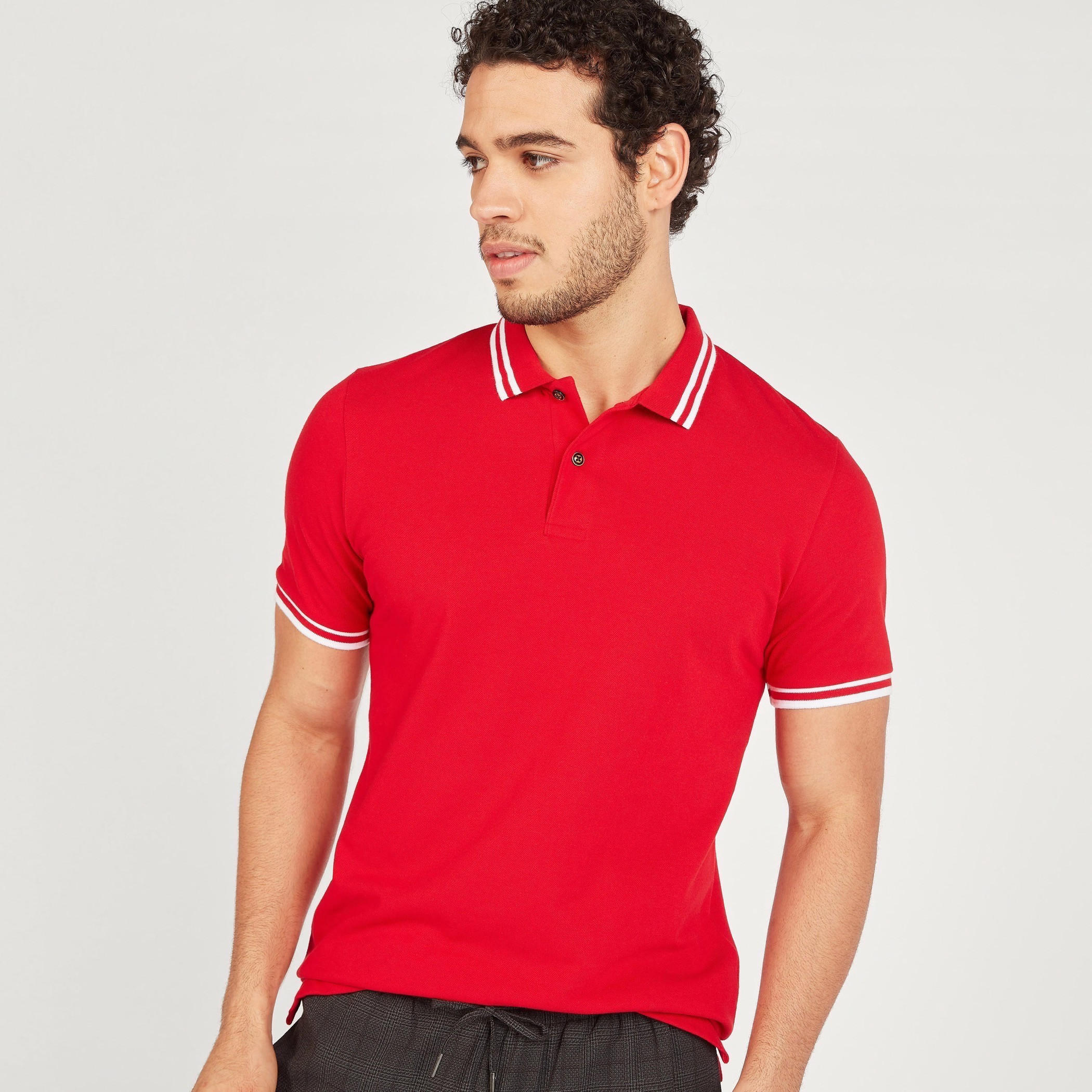 Solid Polo T-shirt with Short Sleeves-men-clothing-tshirtsandpolos-polos-image-10