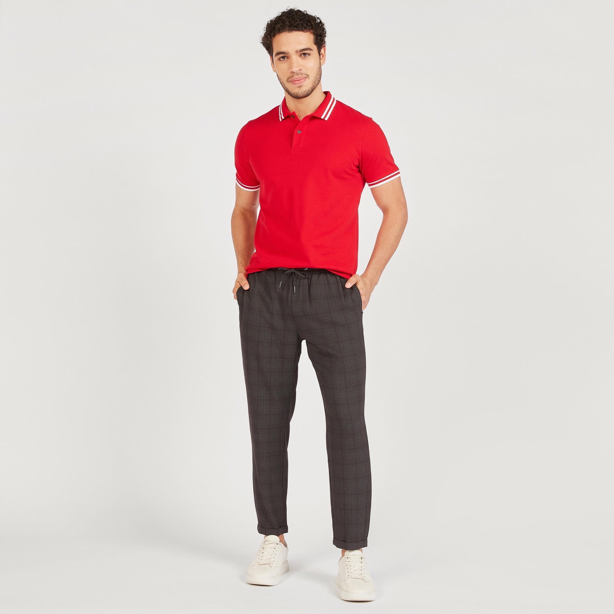 Solid Polo T-shirt with Short Sleeves-men-clothing-tshirtsandpolos-polos-image-11