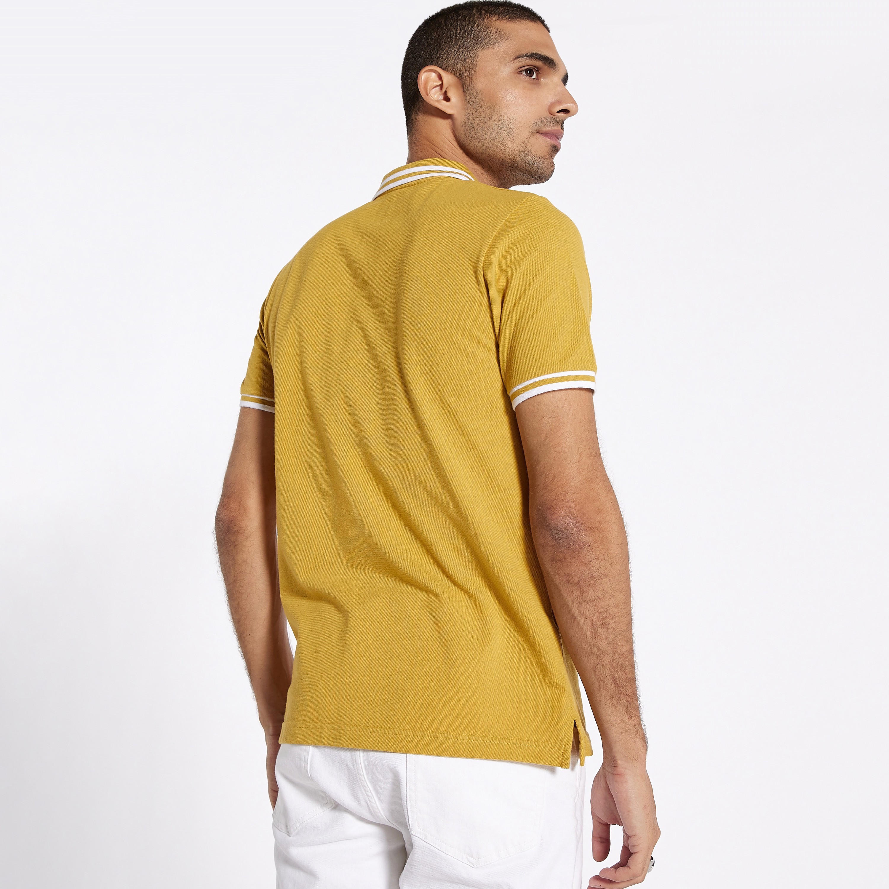 Solid Polo T-shirt with Short Sleeves-men-clothing-tshirtsandpolos-polos-image-55