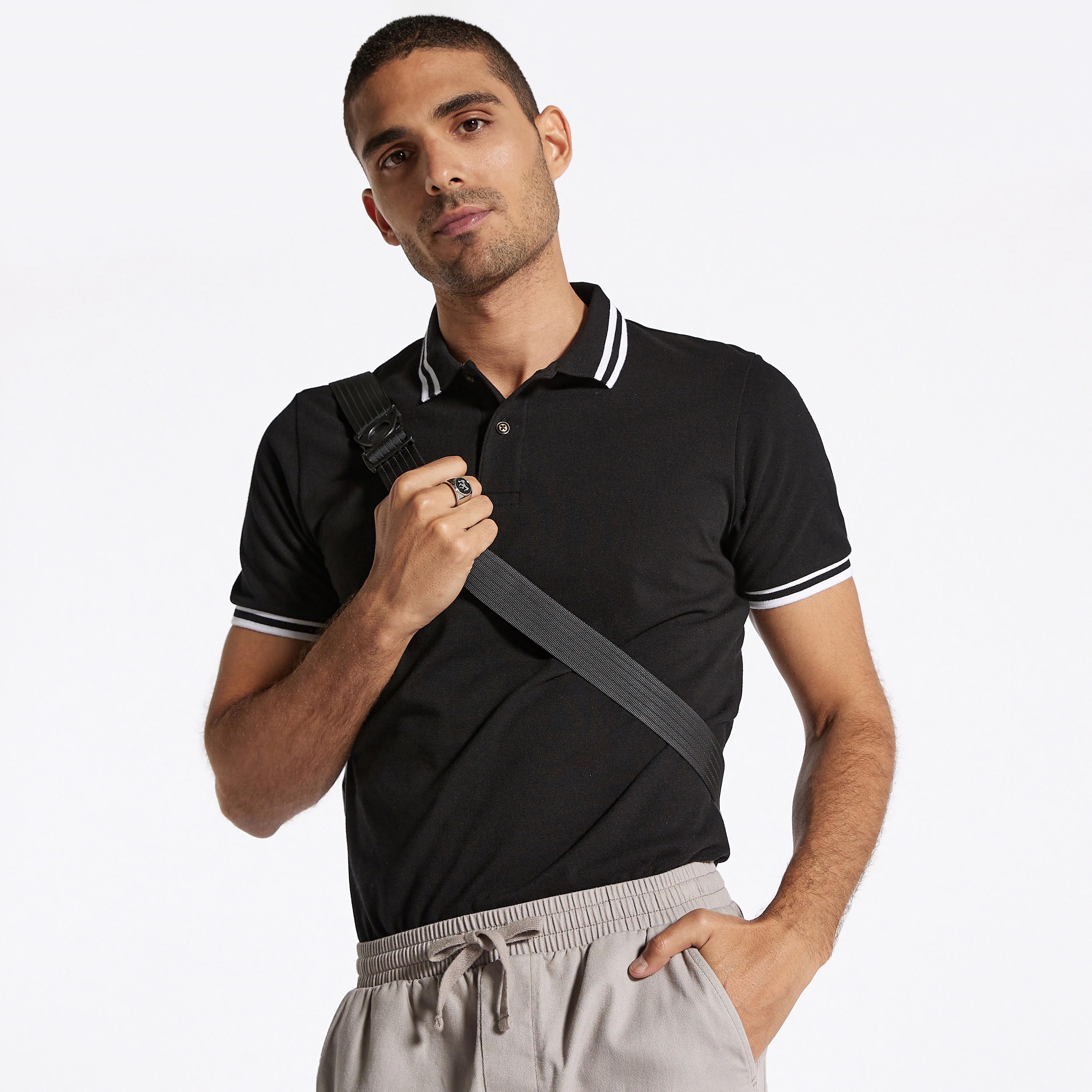 Solid Polo T-shirt with Short Sleeves-men-clothing-tshirtsandpolos-polos-image-64