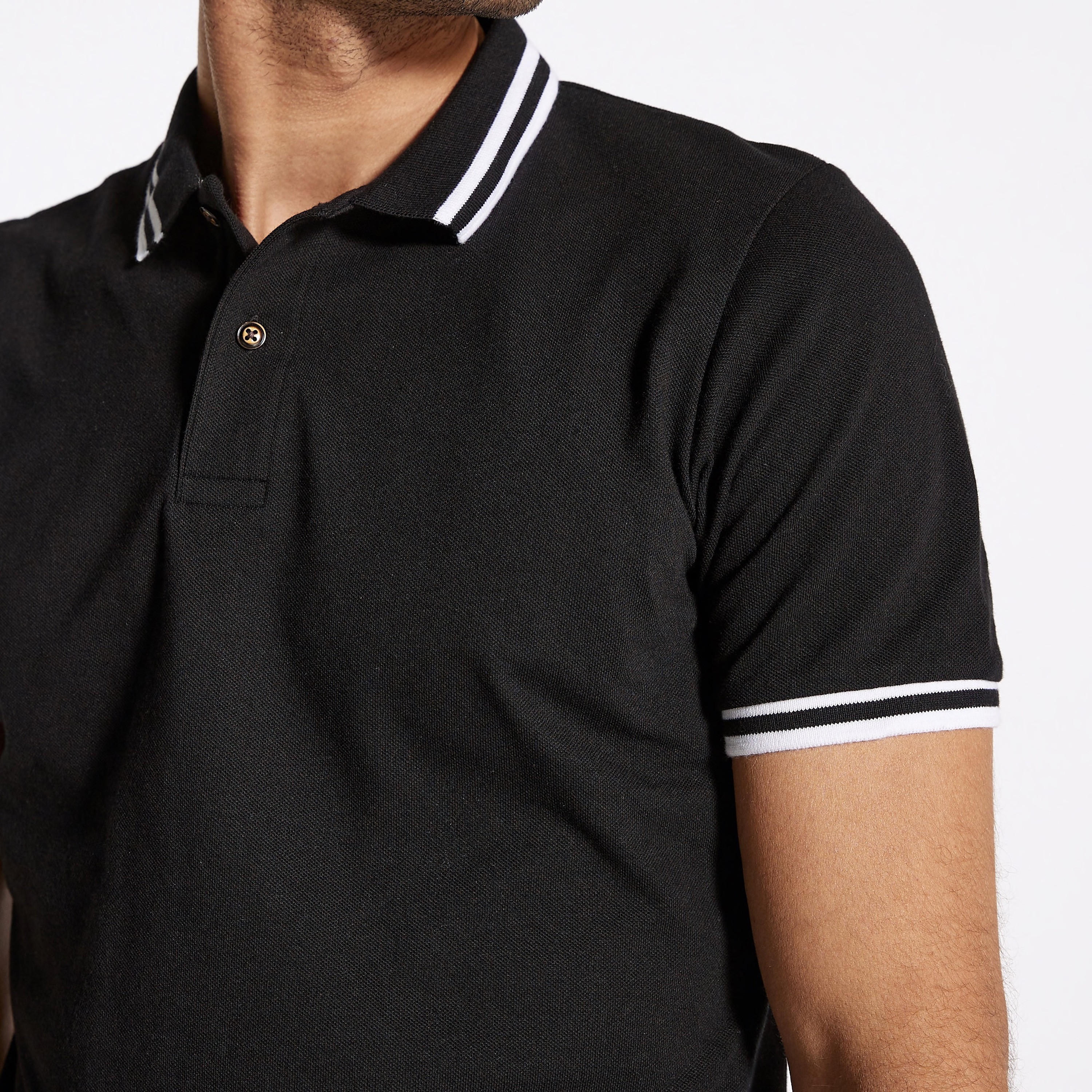 Solid Polo T-shirt with Short Sleeves-men-clothing-tshirtsandpolos-polos-image-66