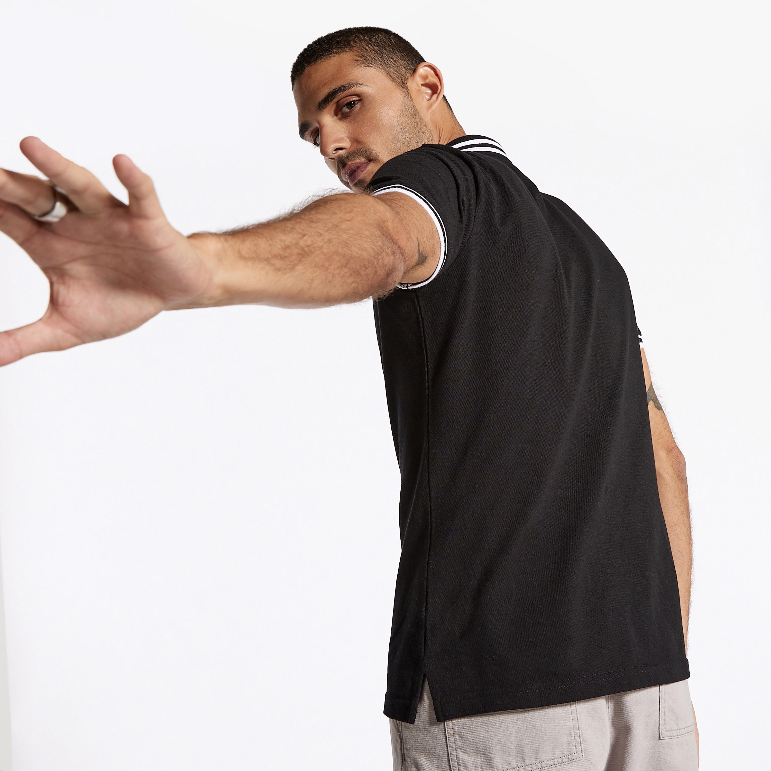 Solid Polo T-shirt with Short Sleeves-men-clothing-tshirtsandpolos-polos-image-67