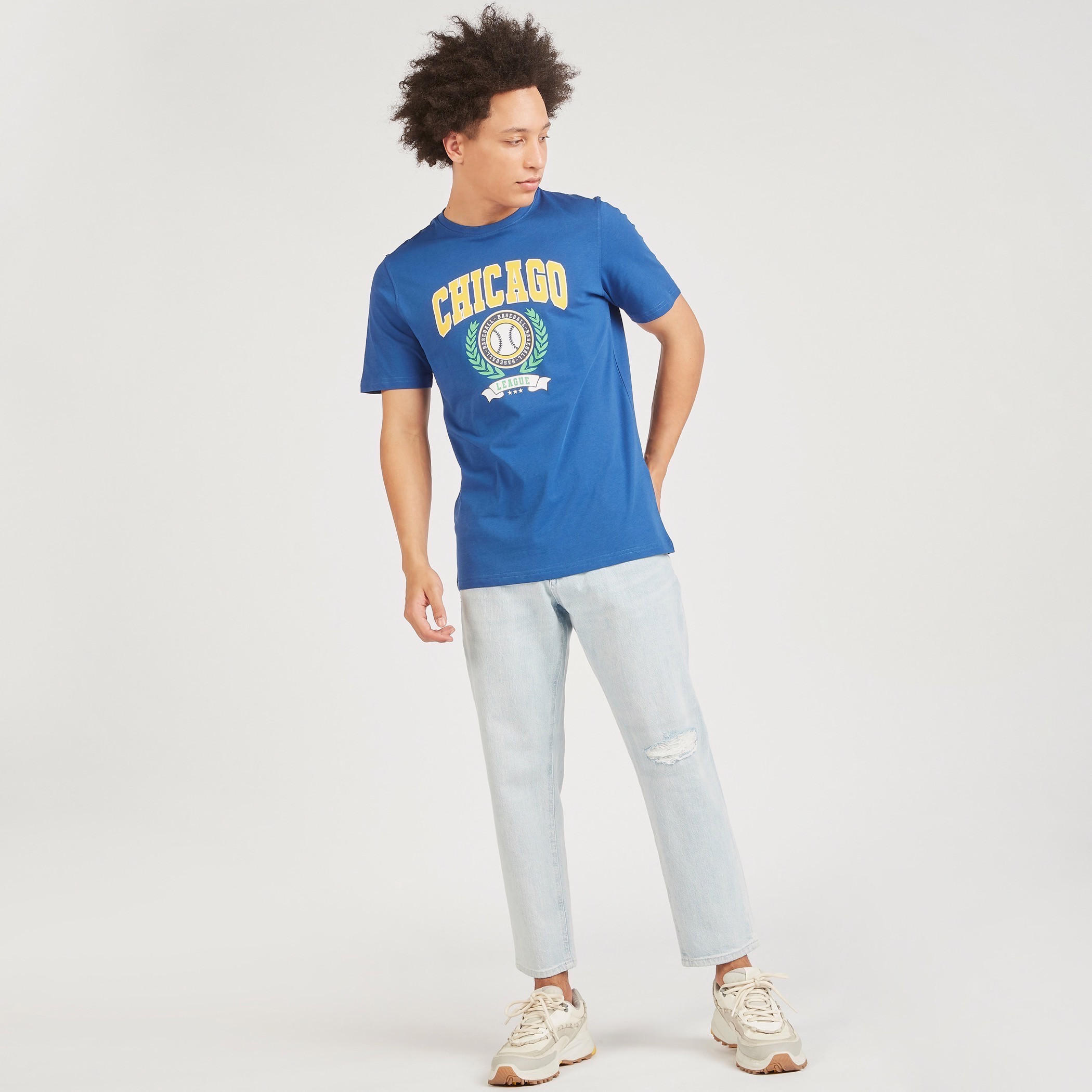 Graphic Print T-shirt with Crew Neck and Short Sleeves-men-clothing-tshirtsandpolos-tshirts-image-2