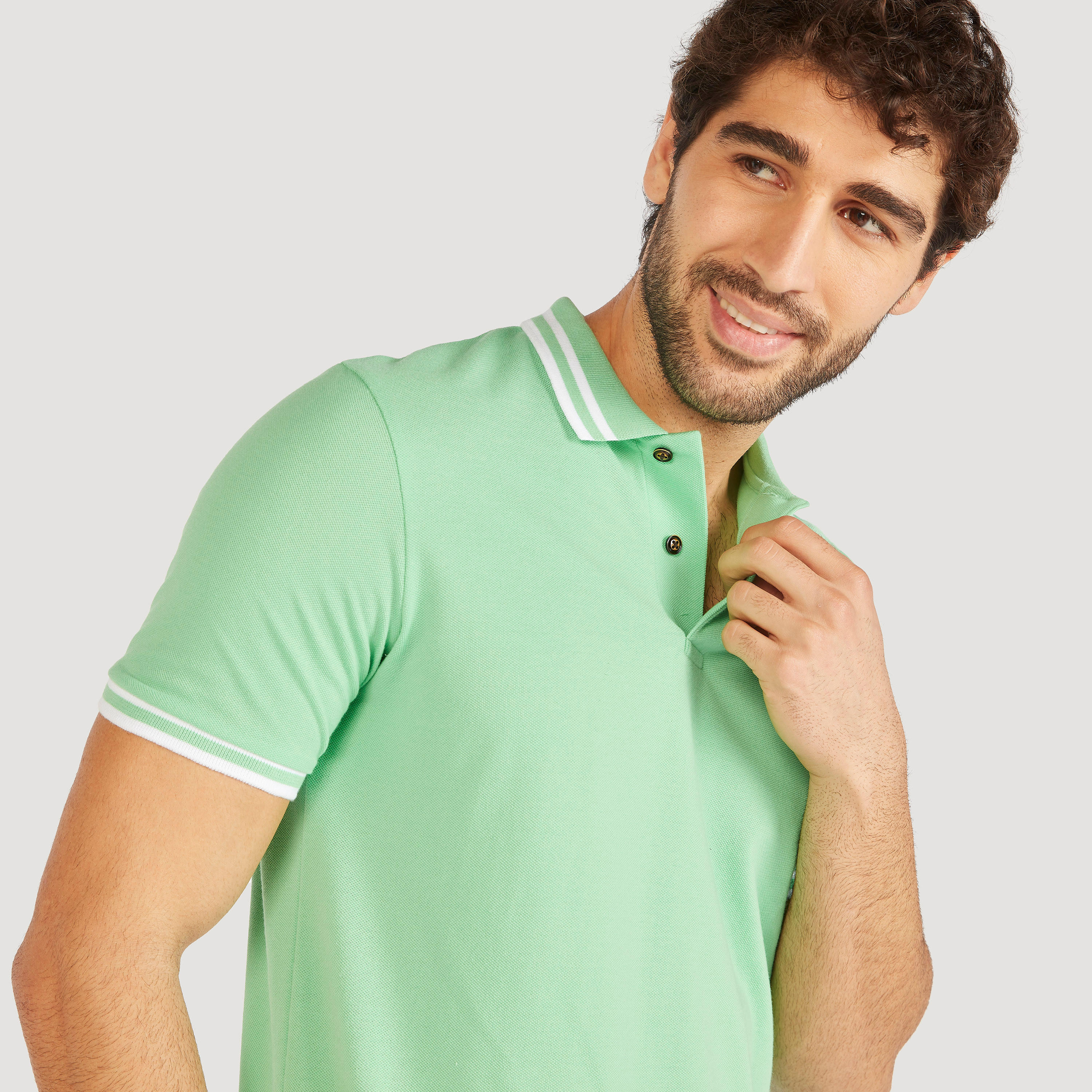 Solid Polo T-shirt with Short Sleeves-men-clothing-tshirtsandpolos-polos-image-35