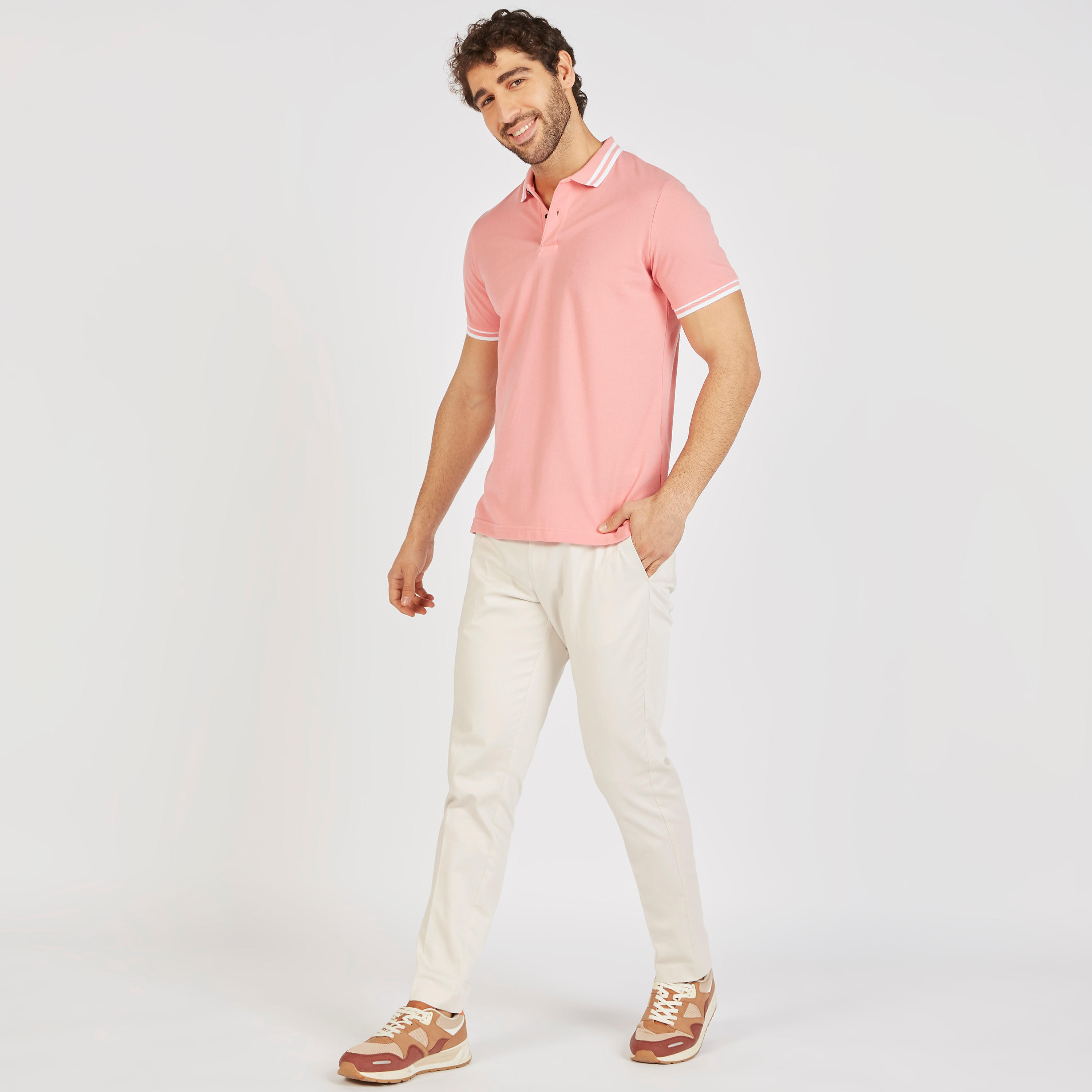 Solid Polo T-shirt with Short Sleeves-men-clothing-tshirtsandpolos-polos-image-40