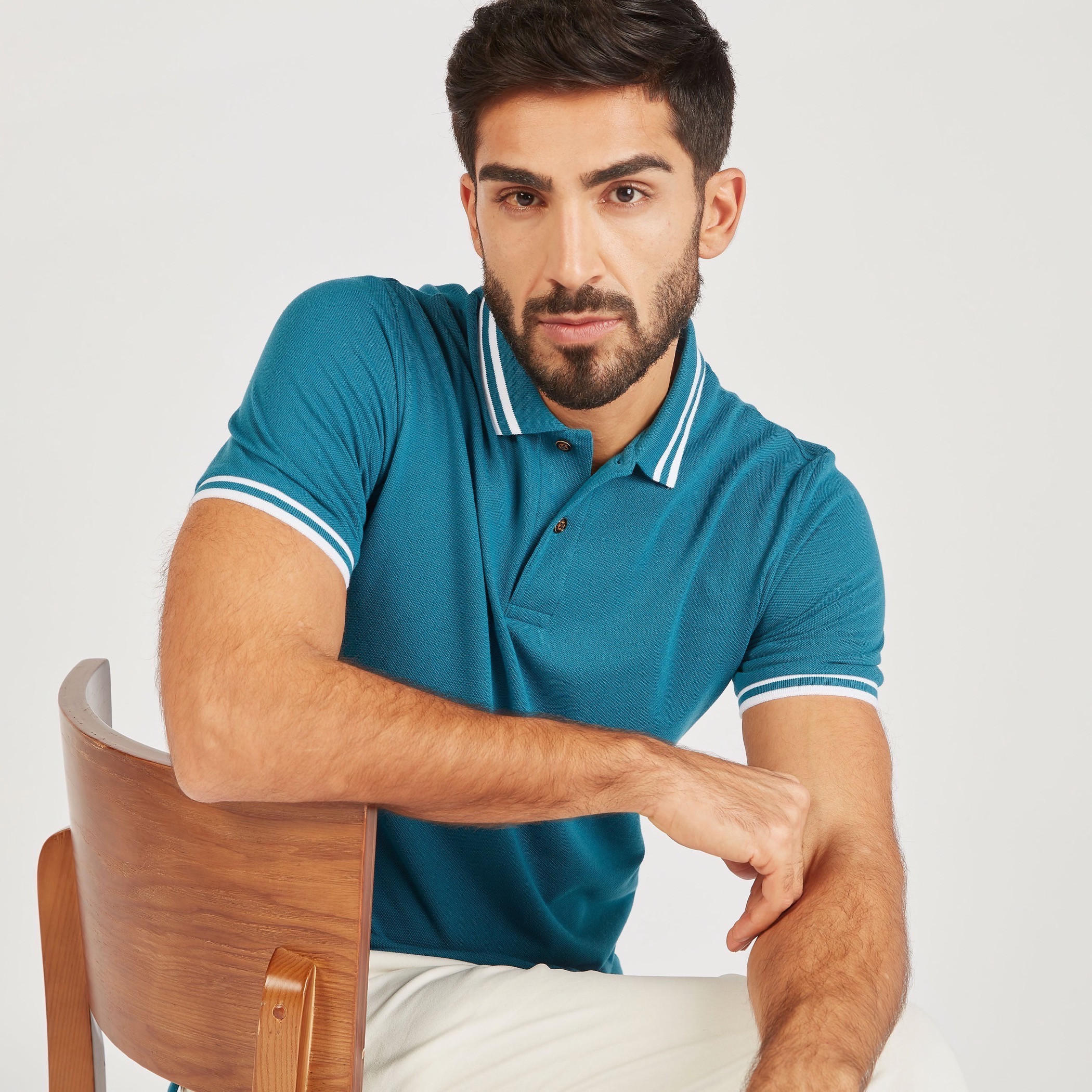 Solid Polo T-shirt with Short Sleeves-men-clothing-tshirtsandpolos-polos-image-46
