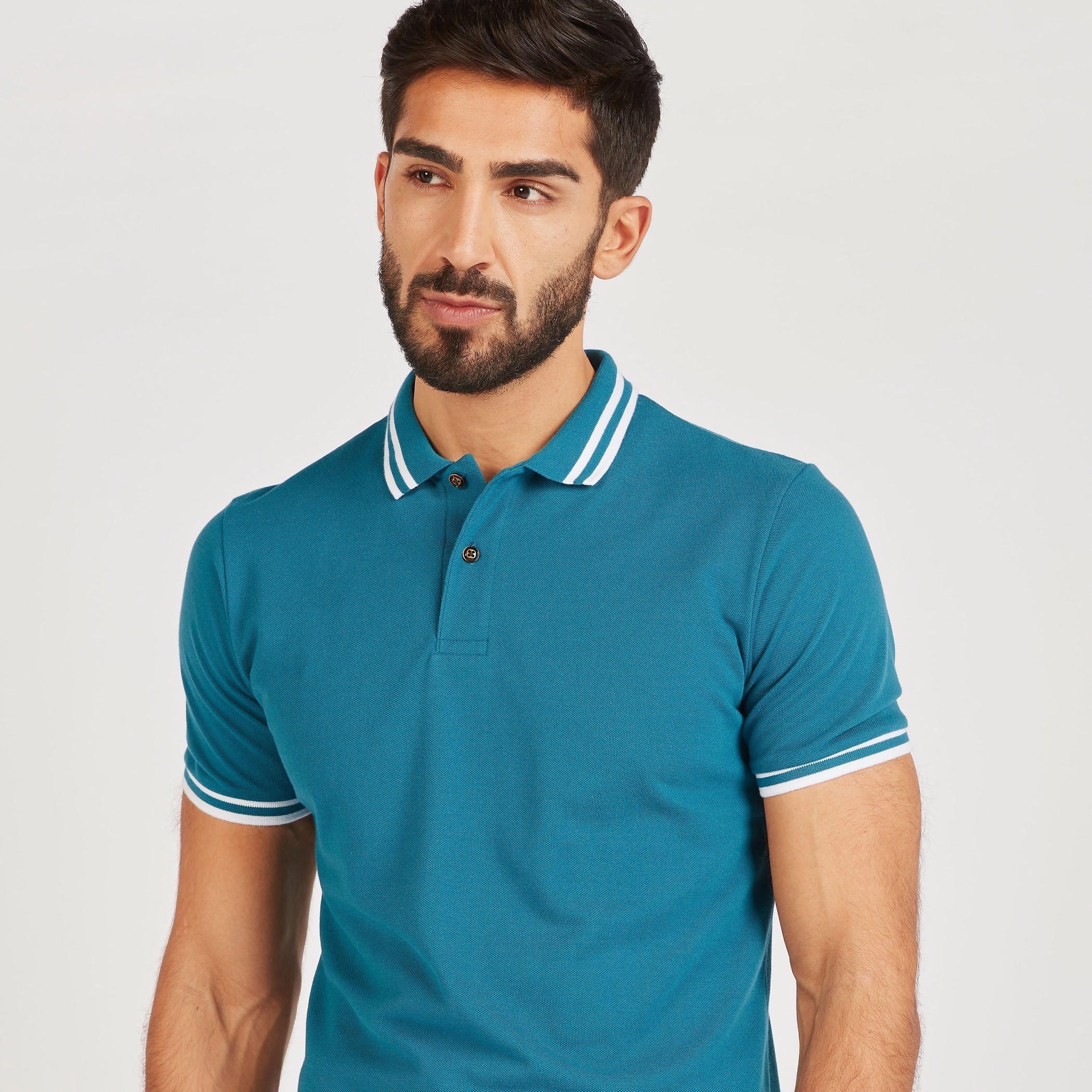 Solid Polo T-shirt with Short Sleeves-men-clothing-tshirtsandpolos-polos-image-47