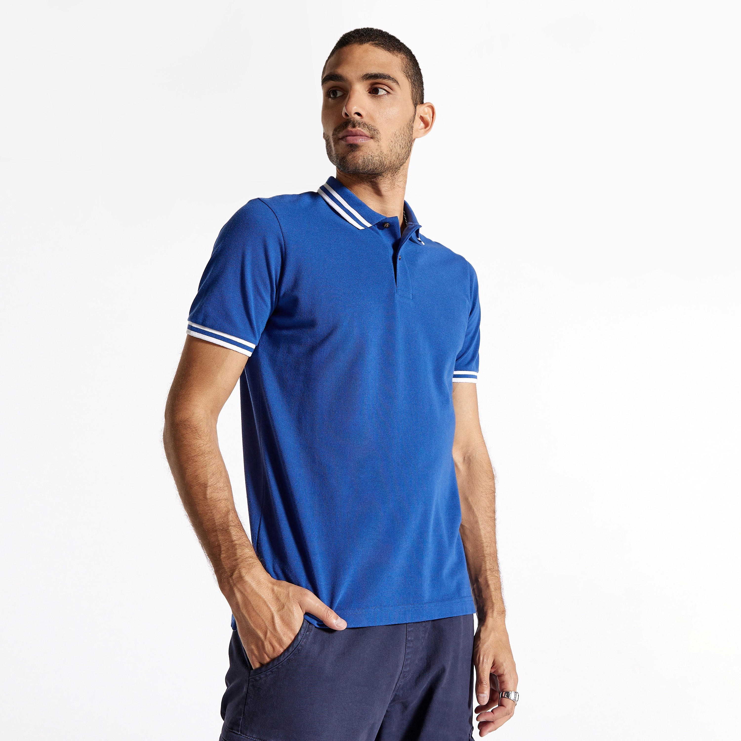 Solid Polo T-shirt with Short Sleeves-men-clothing-tshirtsandpolos-polos-image-81