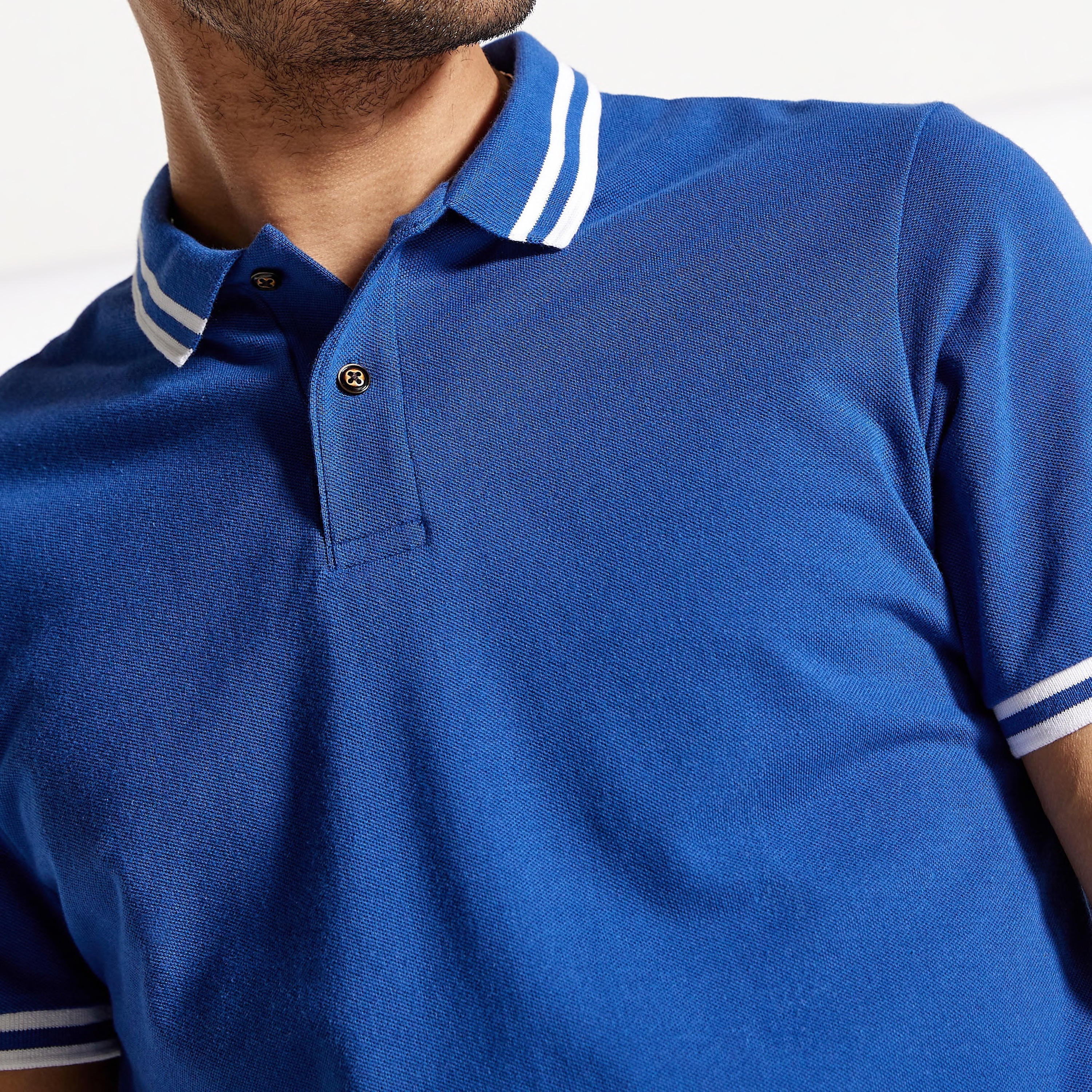 Solid Polo T-shirt with Short Sleeves-men-clothing-tshirtsandpolos-polos-image-82