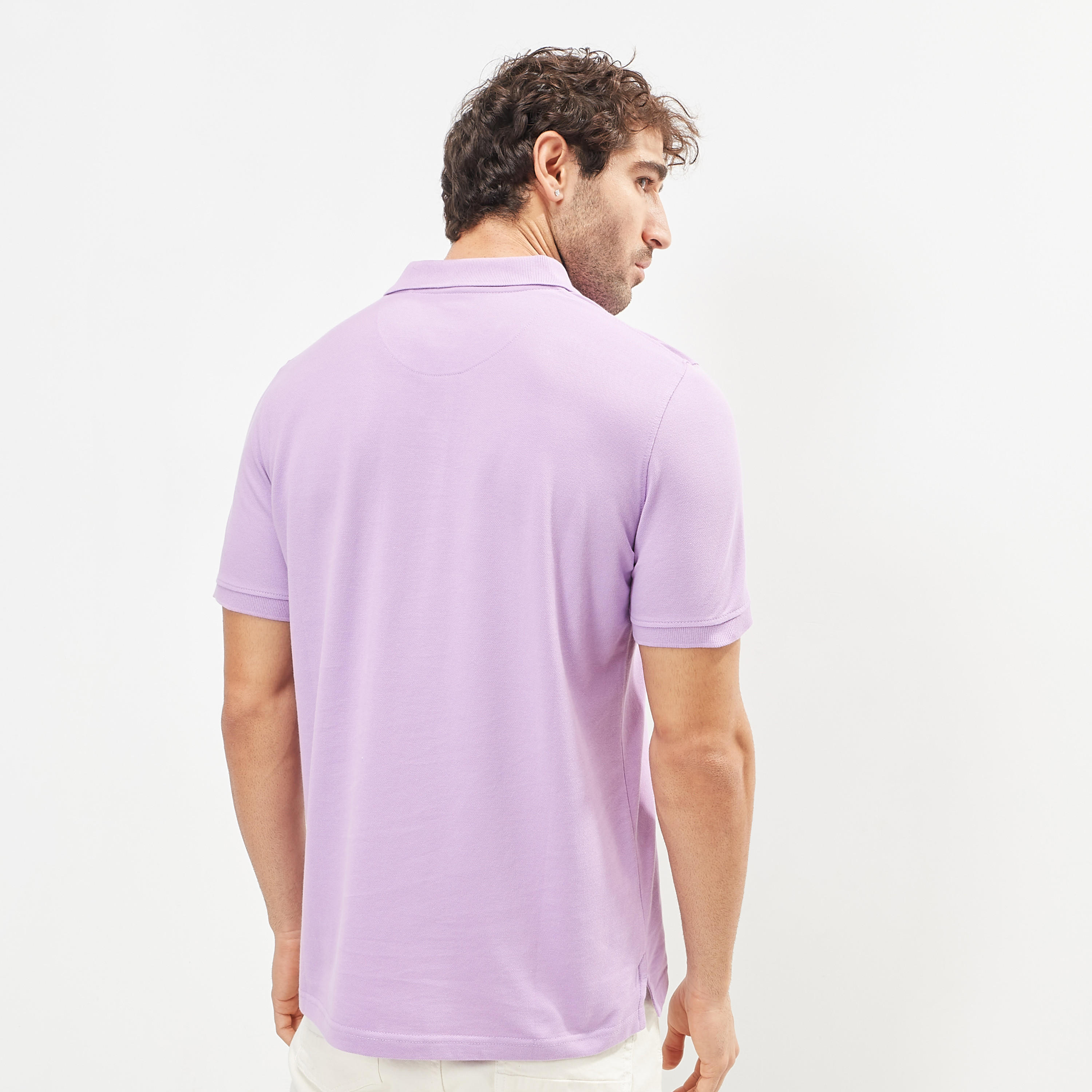 تيشيرت بولو سادة بأكمام قصيرة وأزرار-men-clothing-tshirtsandpolos-polos-image-4