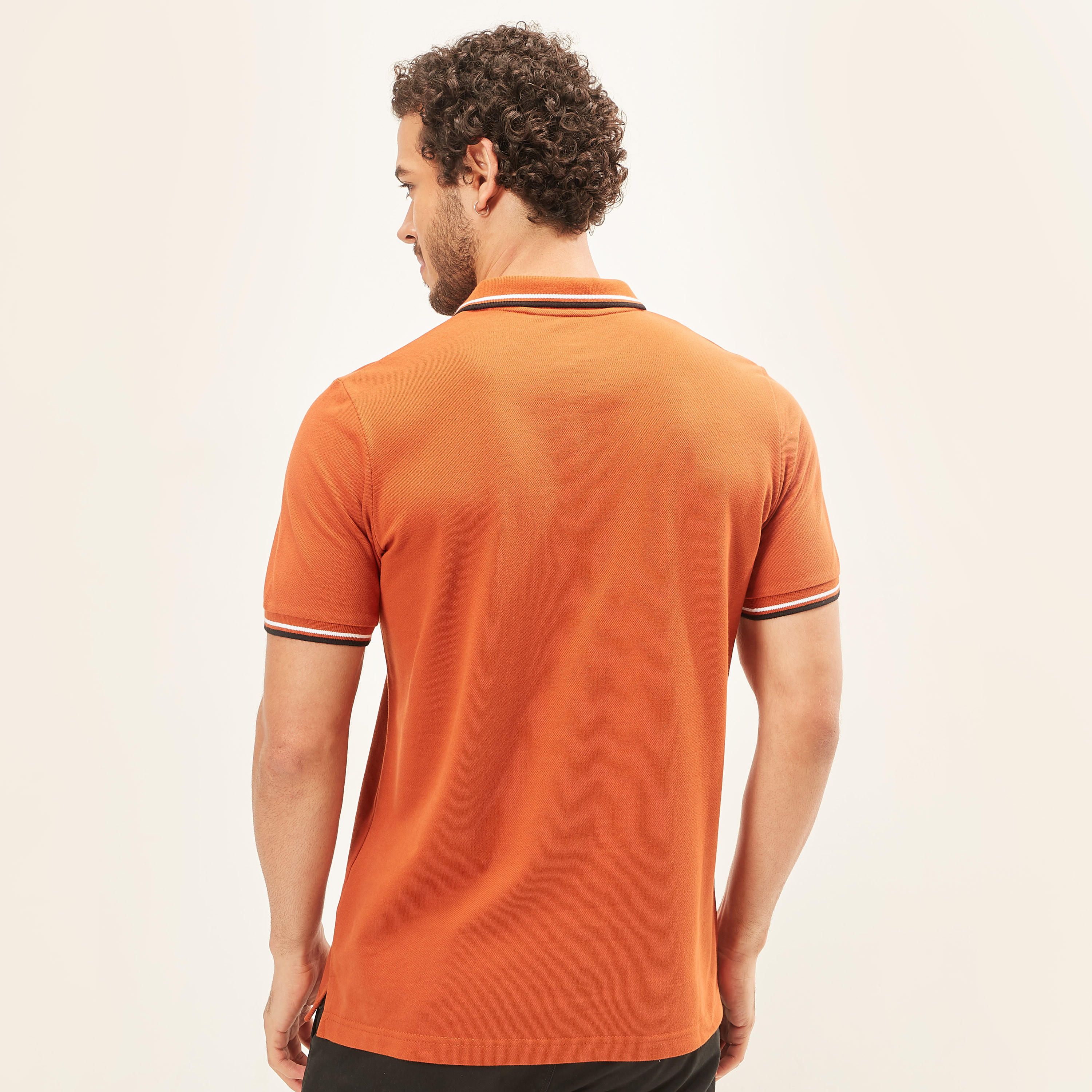 Solid Polo T-shirt with Tipping Detail and Short Sleeves-men-clothing-tshirtsandpolos-polos-image-8