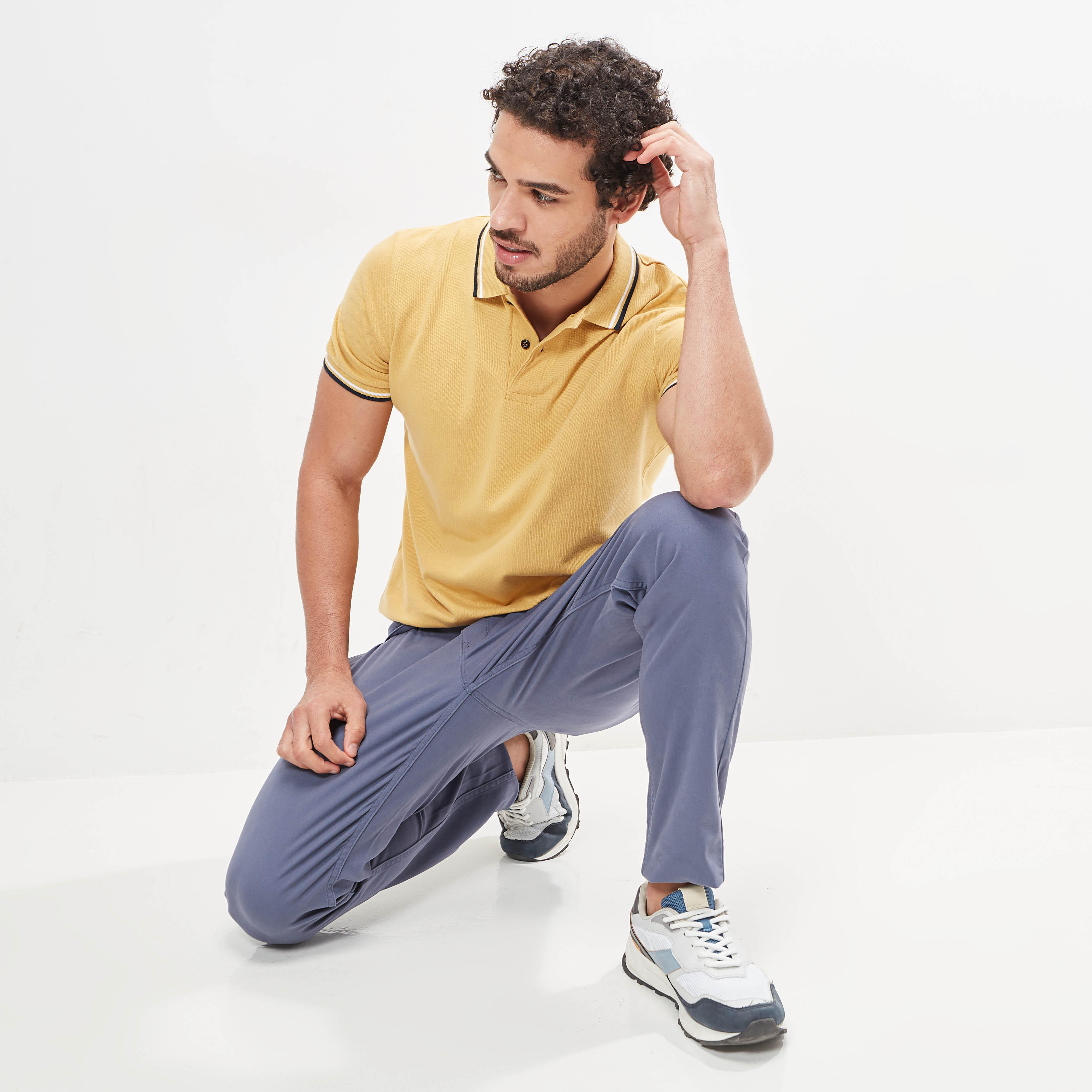 Solid Polo T-shirt with Tipping Detail and Short Sleeves-men-clothing-tshirtsandpolos-polos-image-16