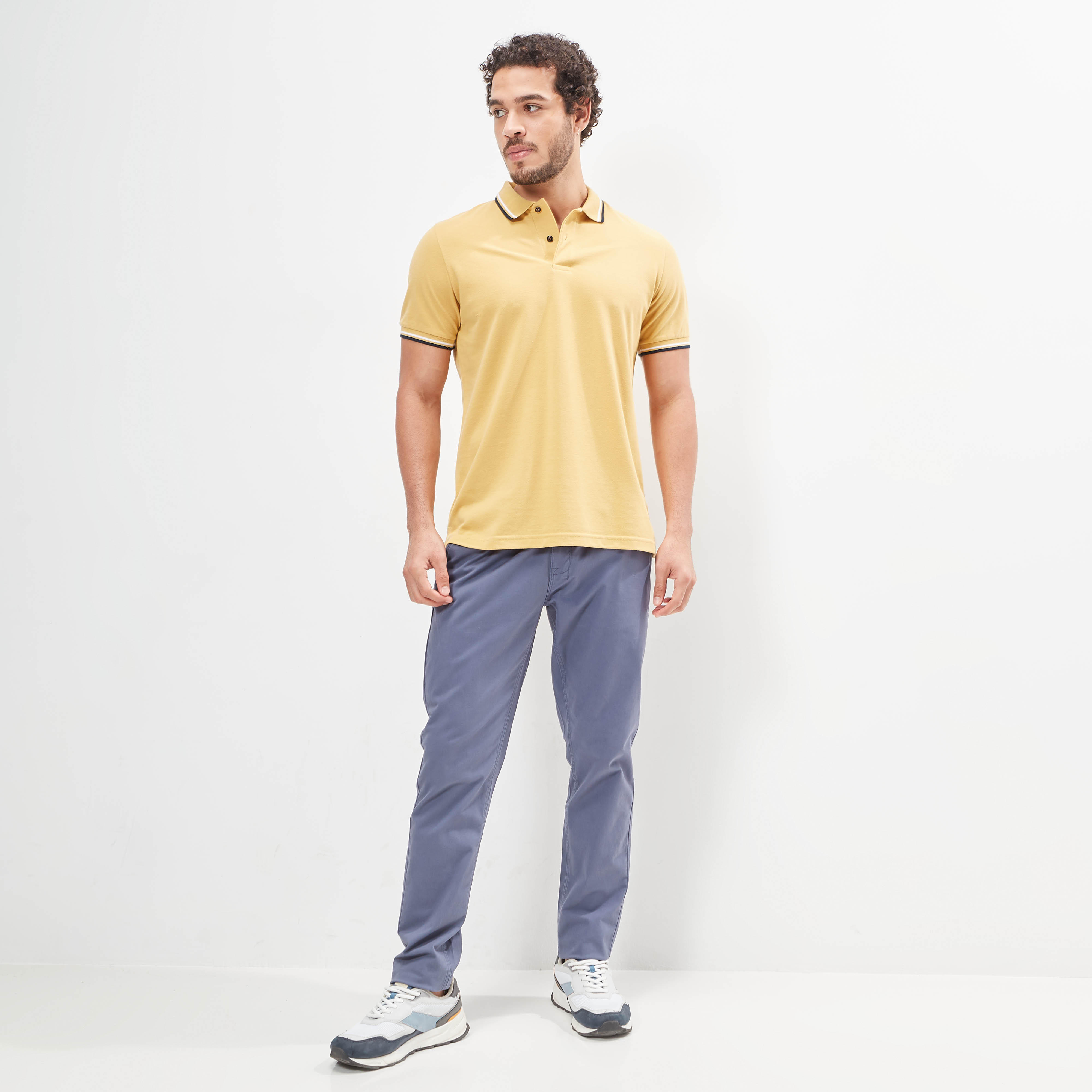 Solid Polo T-shirt with Tipping Detail and Short Sleeves-men-clothing-tshirtsandpolos-polos-image-18