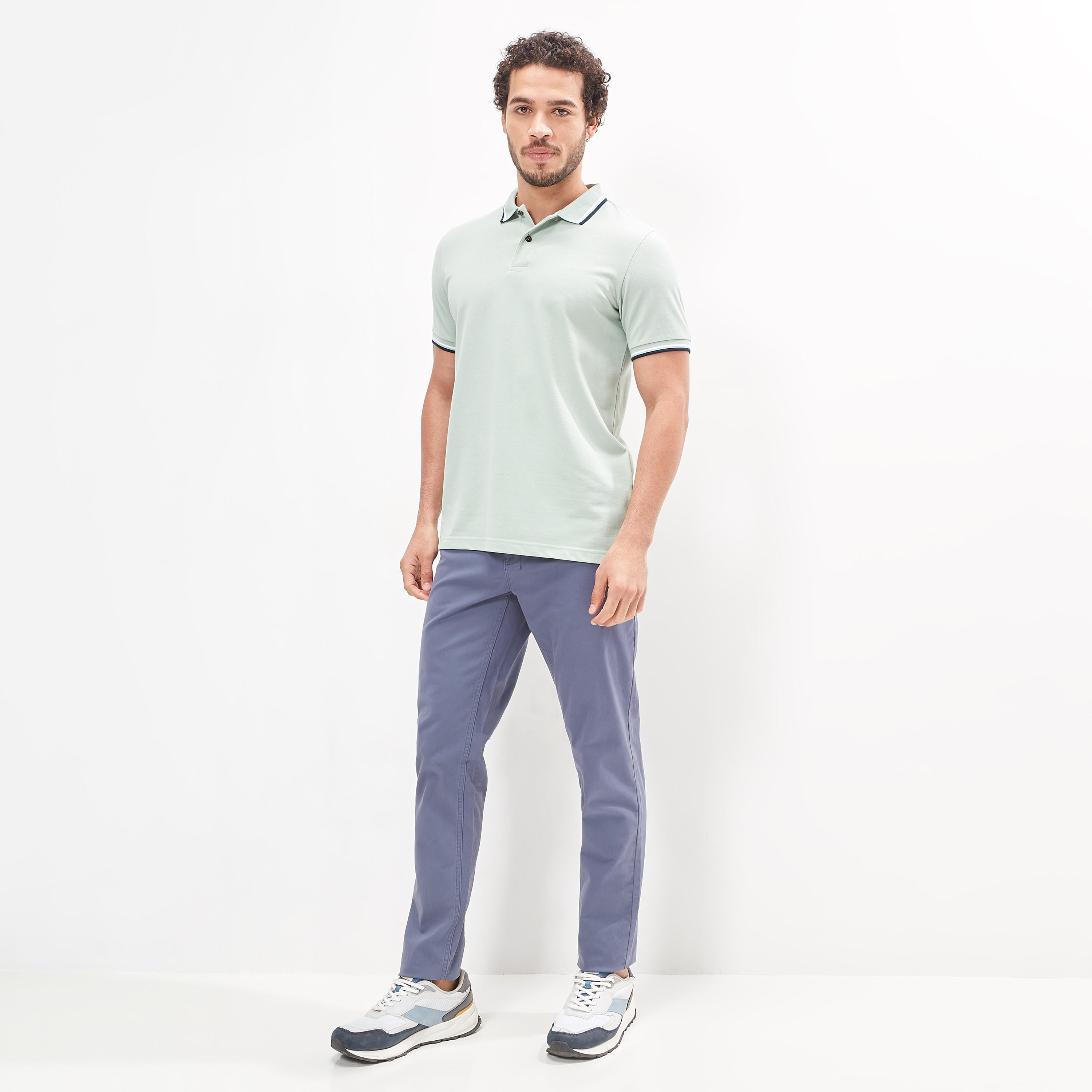 Solid Polo T-shirt with Tipping Detail and Short Sleeves-men-clothing-tshirtsandpolos-polos-image-23