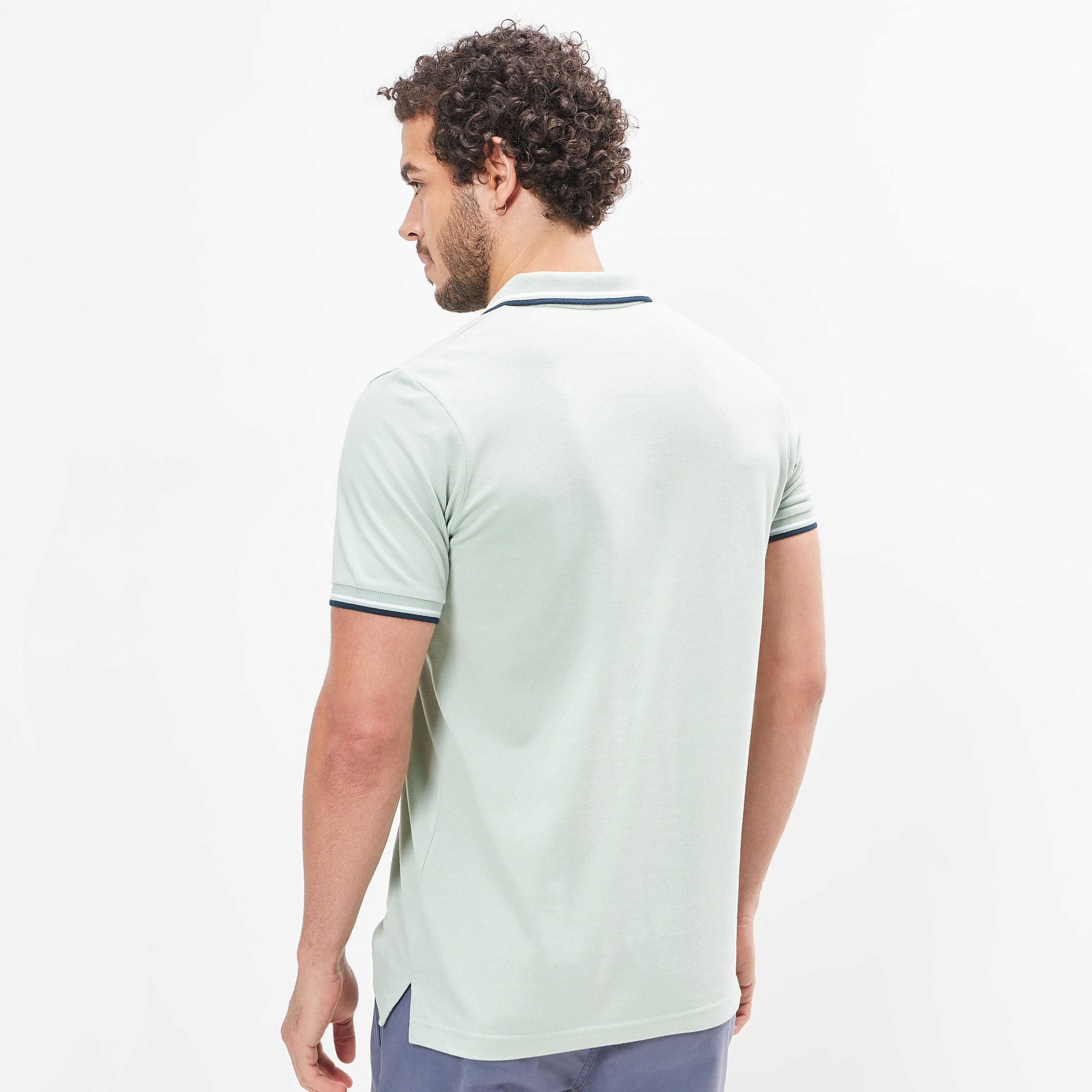 Solid Polo T-shirt with Tipping Detail and Short Sleeves-men-clothing-tshirtsandpolos-polos-image-25