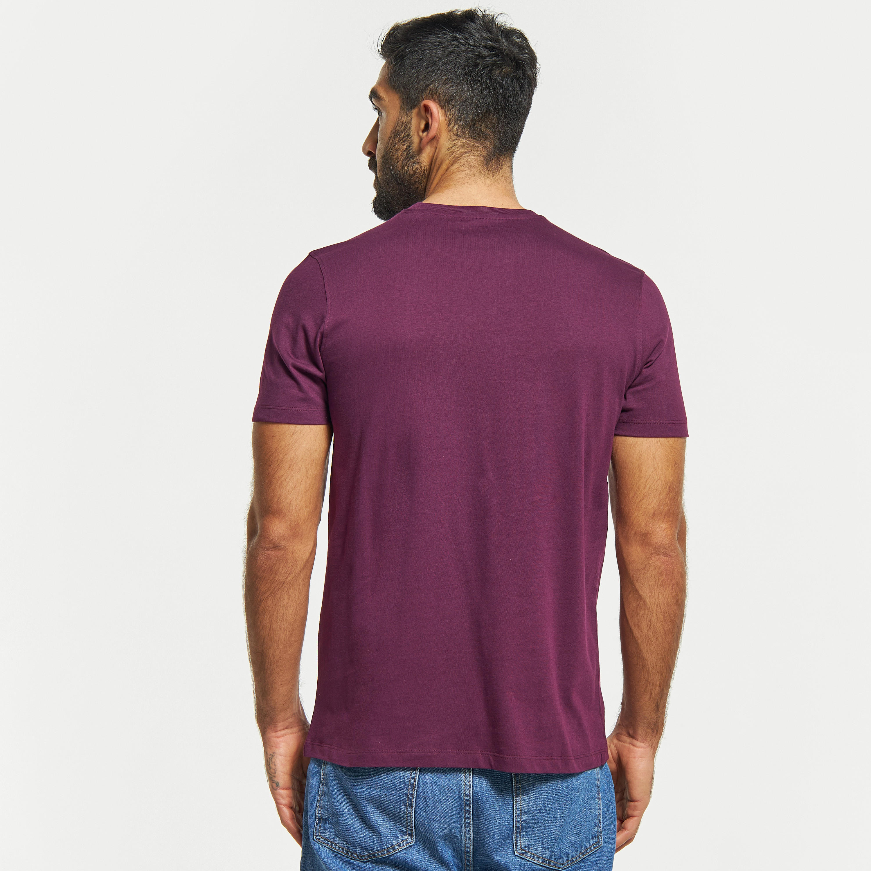 تيشيرت سادة بياقة ضيّقة وأكمام قصيرة-men-clothing-tshirtsandpolos-tshirts-image-2