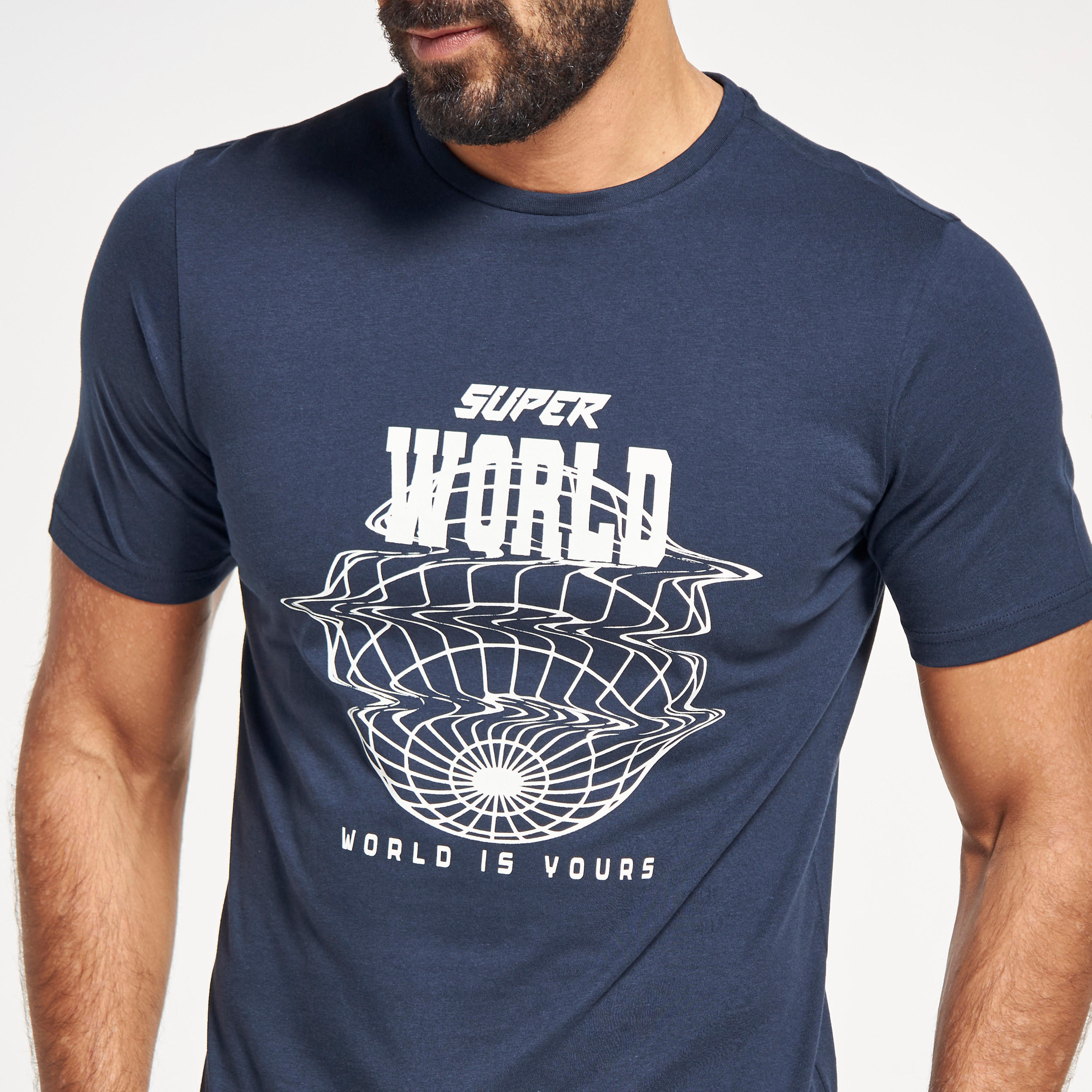 Graphic Print Crew Neck T-shirt with Short Sleeves-men-clothing-tshirtsandpolos-tshirts-image-4