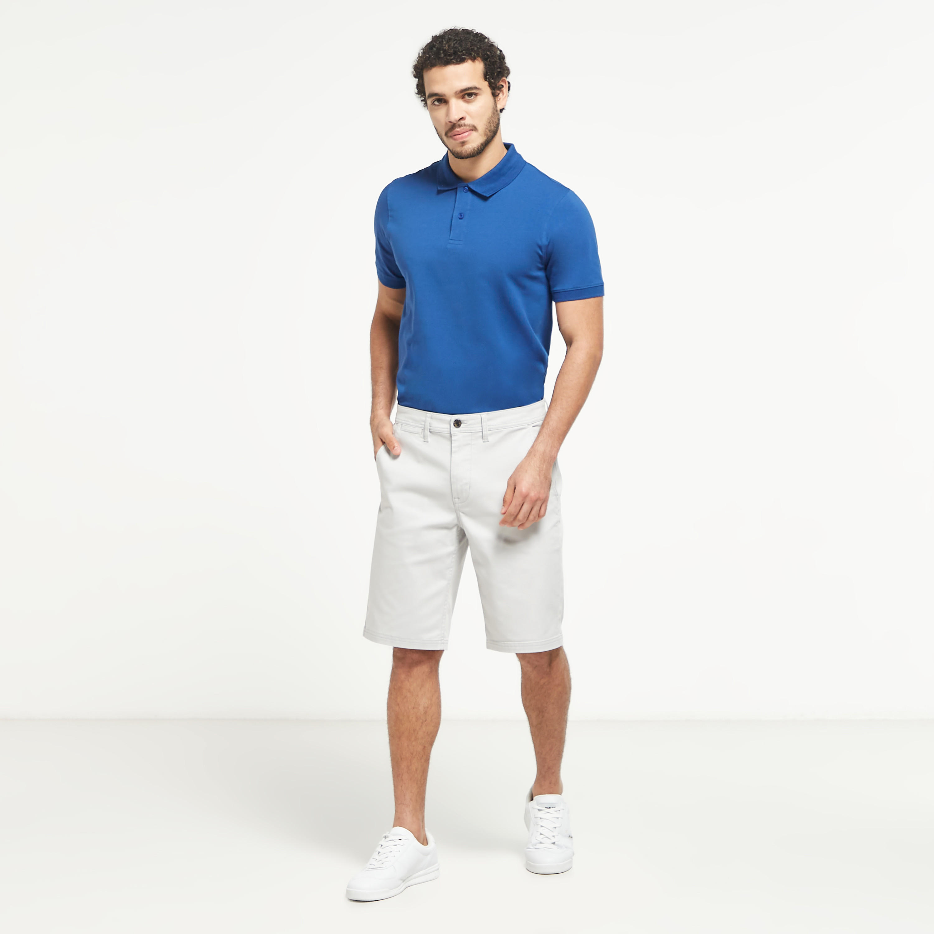 تيشيرت بولو سادة بأكمام قصيرة وأزرار-men-clothing-tshirtsandpolos-polos-image-3
