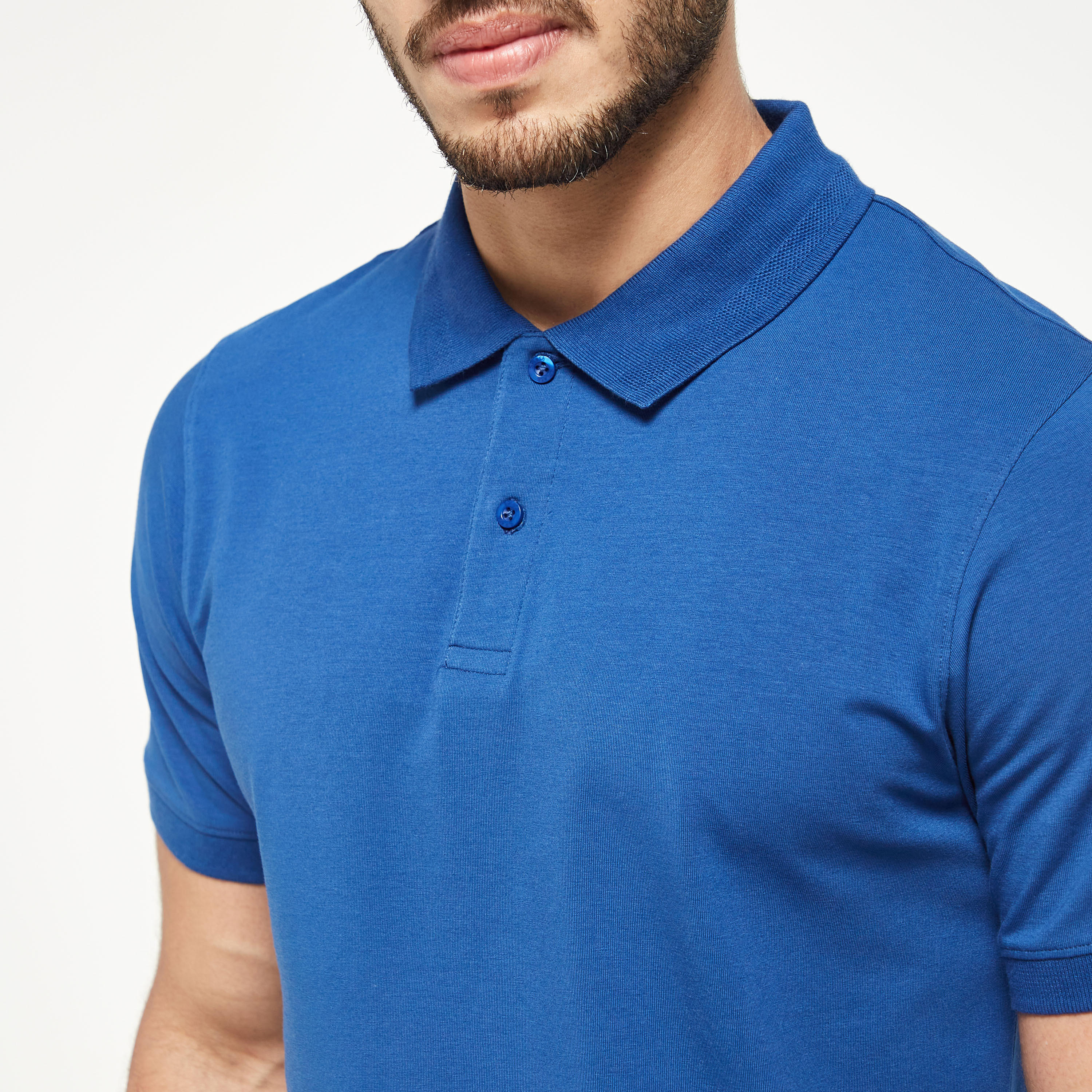 تيشيرت بولو سادة بأكمام قصيرة وأزرار-men-clothing-tshirtsandpolos-polos-image-1