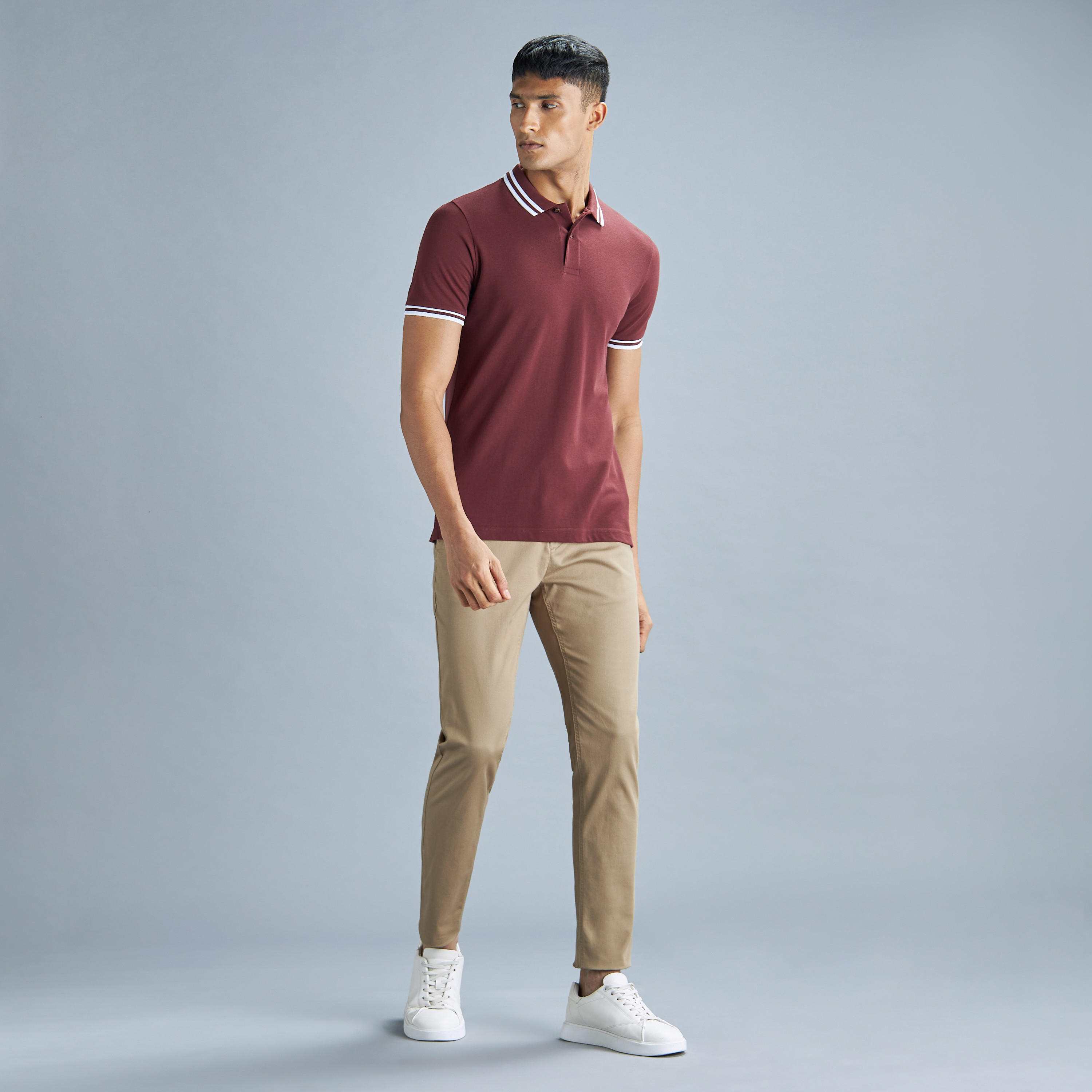 تيشيرت بولو سادة بأكمام قصيرة وأزرار-men-clothing-tshirtsandpolos-polos-image-6