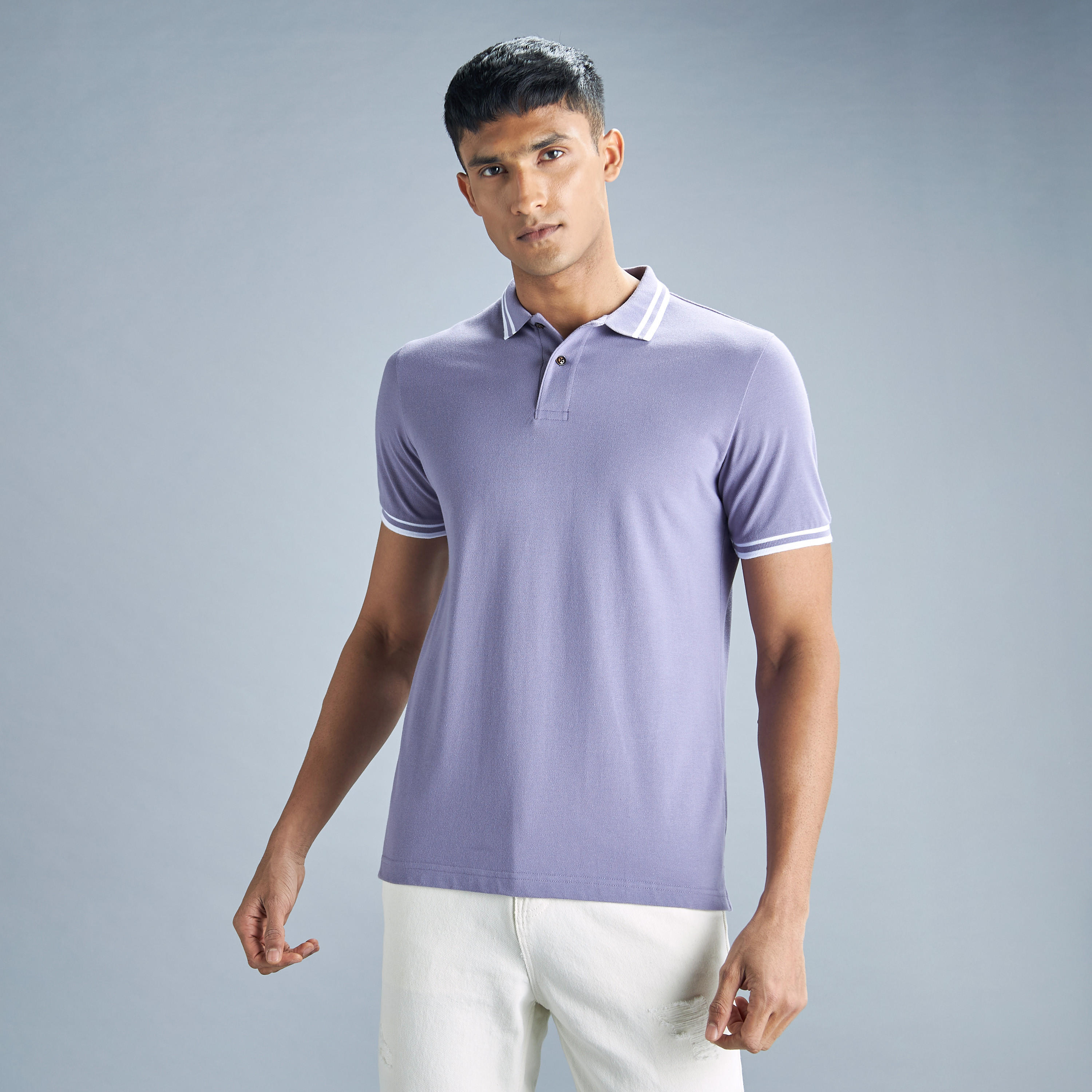 تيشيرت بولو سادة بأكمام قصيرة وأزرار-men-clothing-tshirtsandpolos-polos-image-13