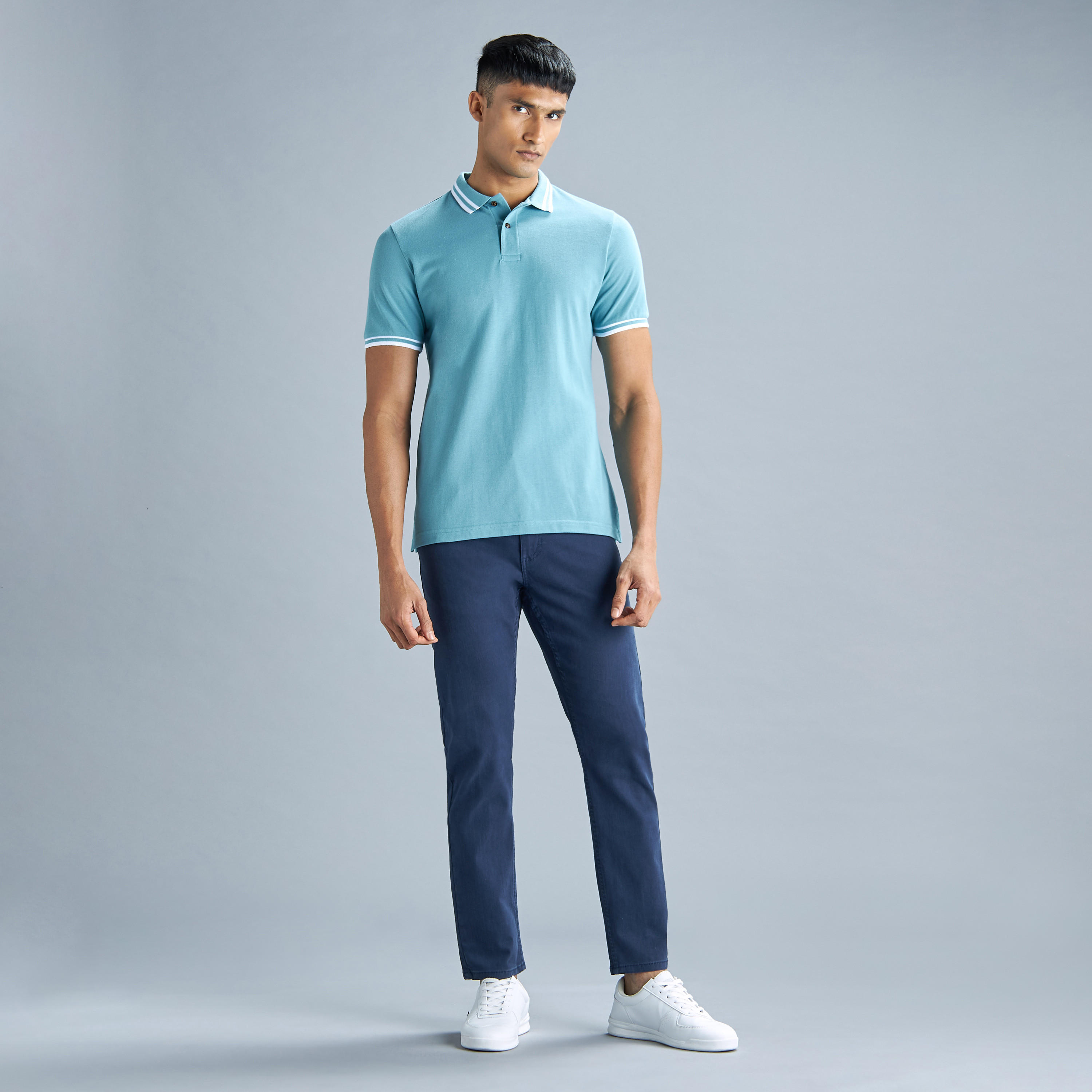 تيشيرت بولو سادة بأكمام قصيرة وأزرار-men-clothing-tshirtsandpolos-polos-image-18