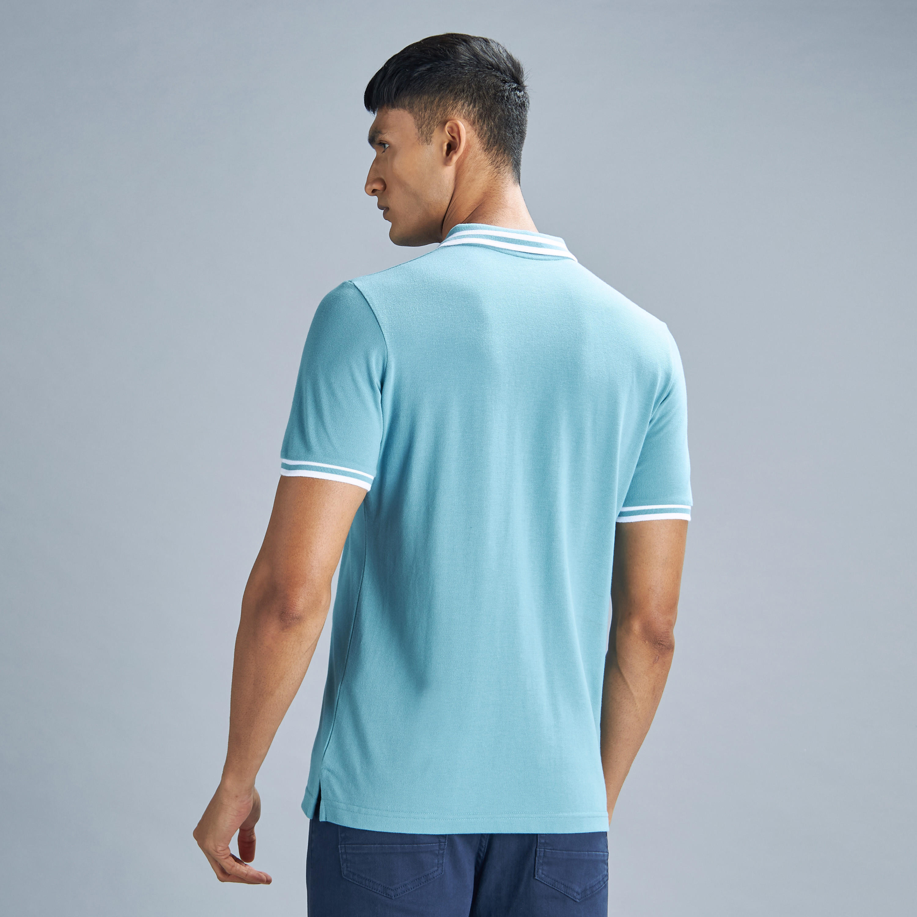 تيشيرت بولو سادة بأكمام قصيرة وأزرار-men-clothing-tshirtsandpolos-polos-image-19