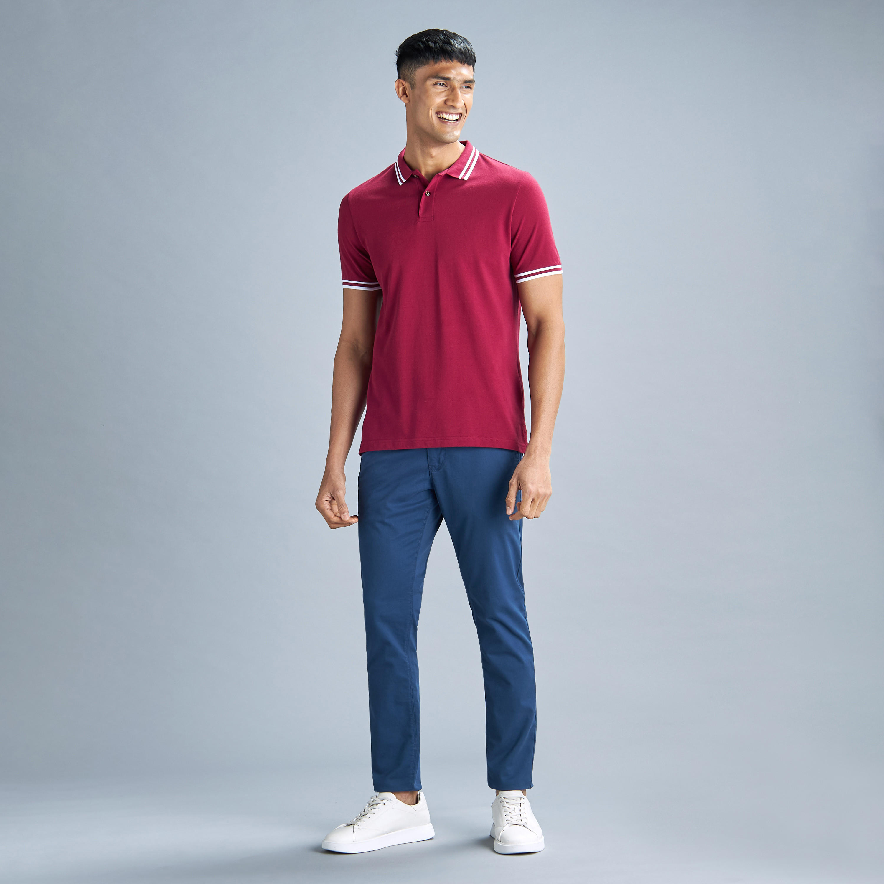 تيشيرت بولو سادة بأكمام قصيرة وأزرار-men-clothing-tshirtsandpolos-polos-image-22