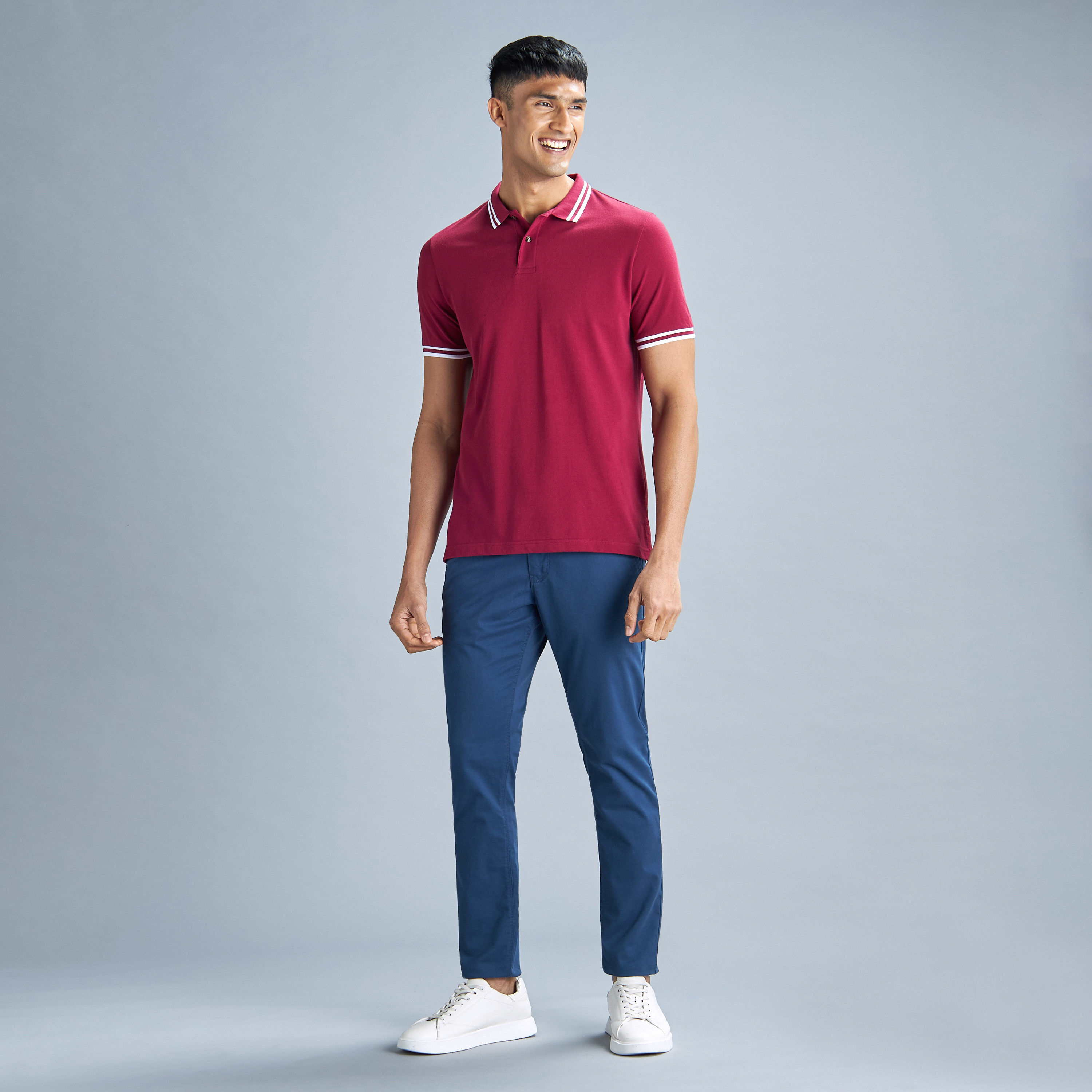 تيشيرت بولو سادة بأكمام قصيرة وأزرار-men-clothing-tshirtsandpolos-polos-image-22