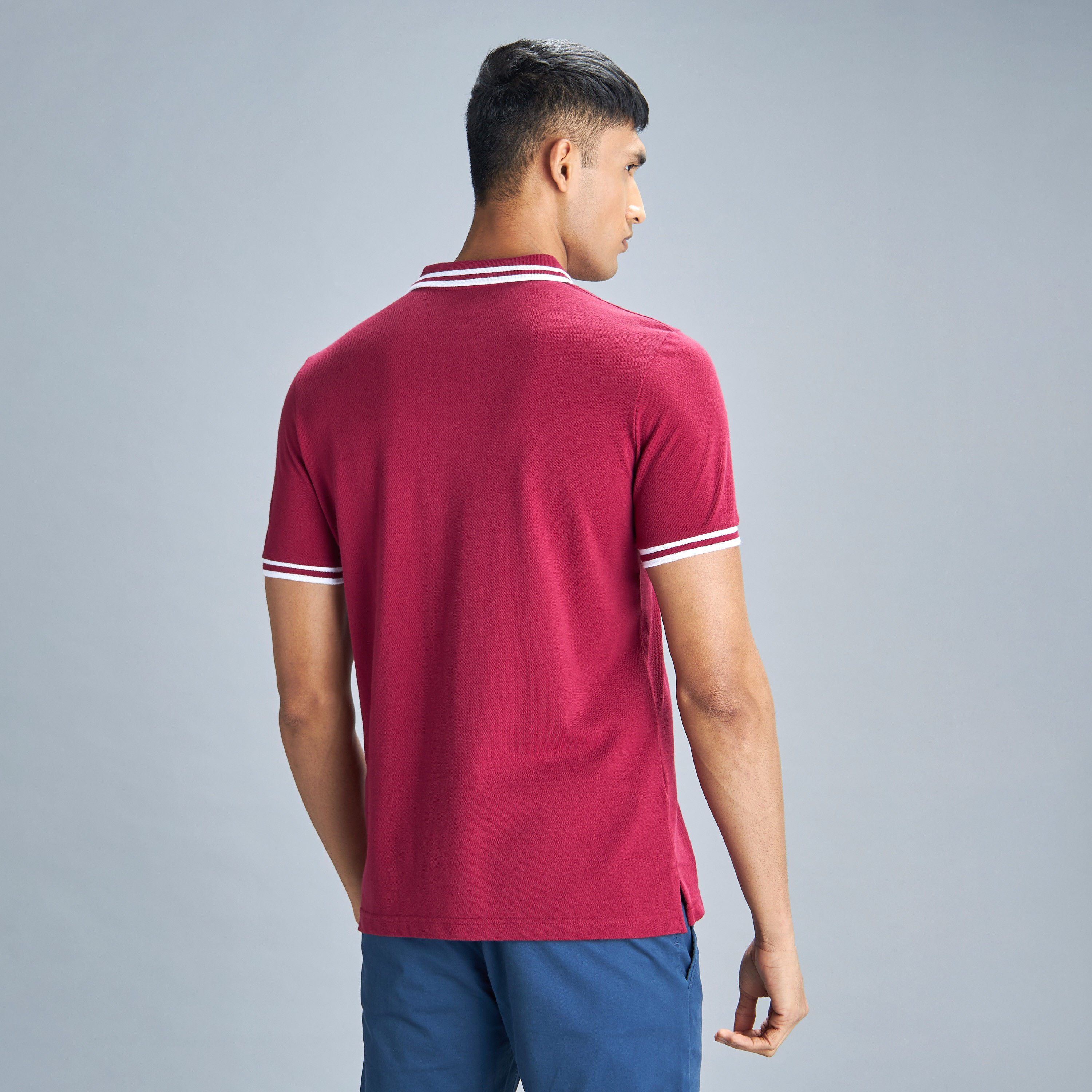 تيشيرت بولو سادة بأكمام قصيرة وأزرار-men-clothing-tshirtsandpolos-polos-image-23