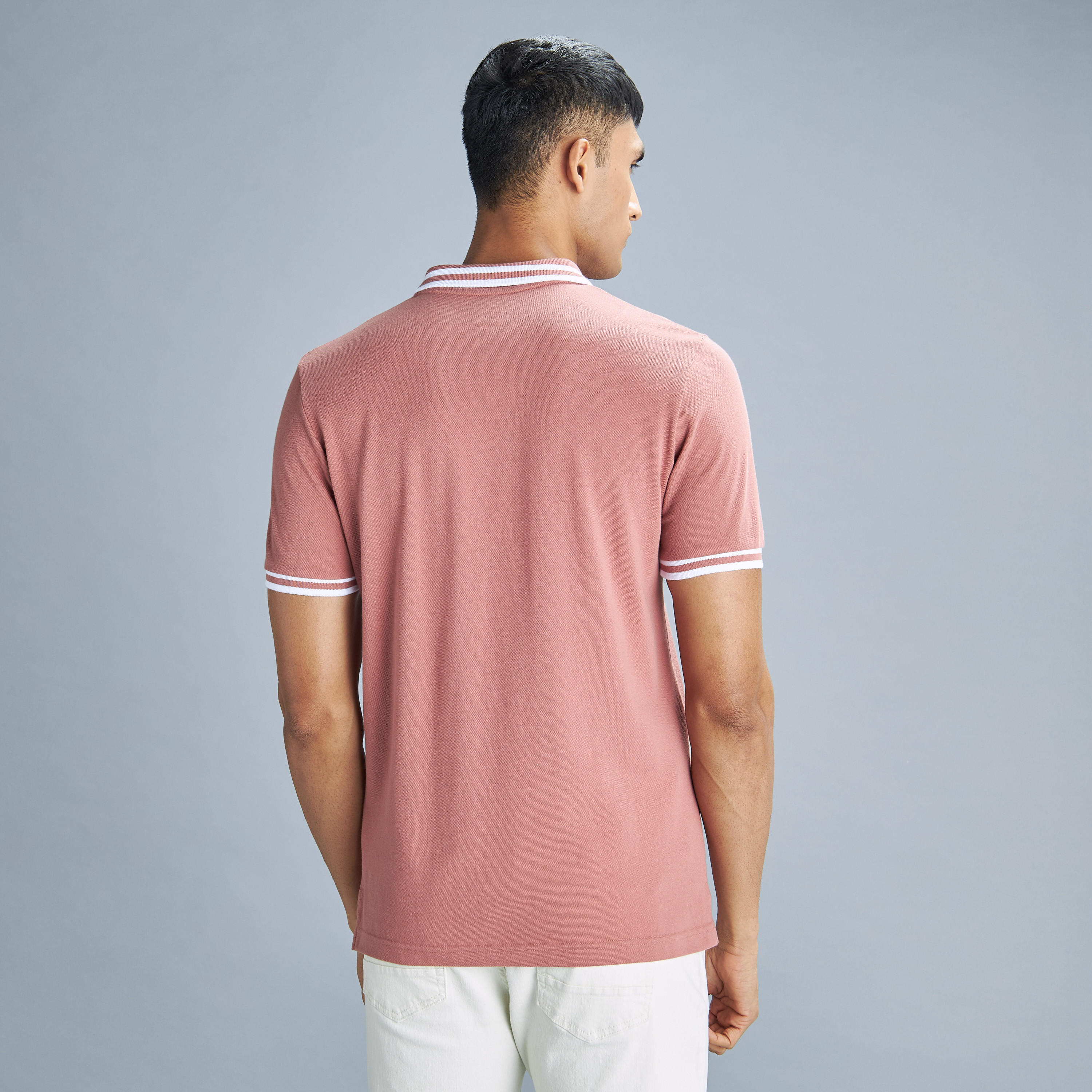 تيشيرت بولو سادة بأكمام قصيرة وأزرار-men-clothing-tshirtsandpolos-polos-image-27
