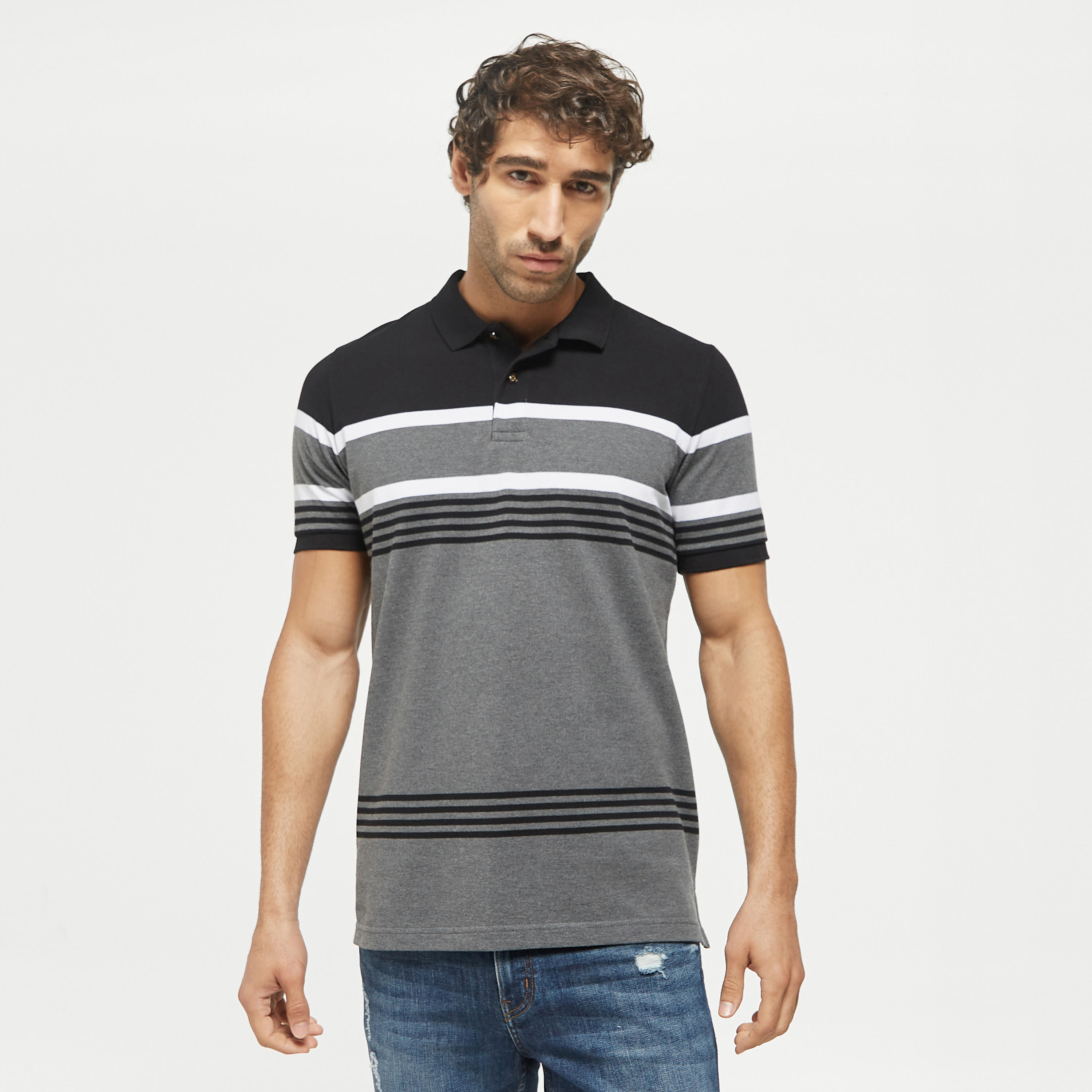 تيشيرت بولو مقلّم بأكمام قصيرة-men-clothing-tshirtsandpolos-polos-image-1