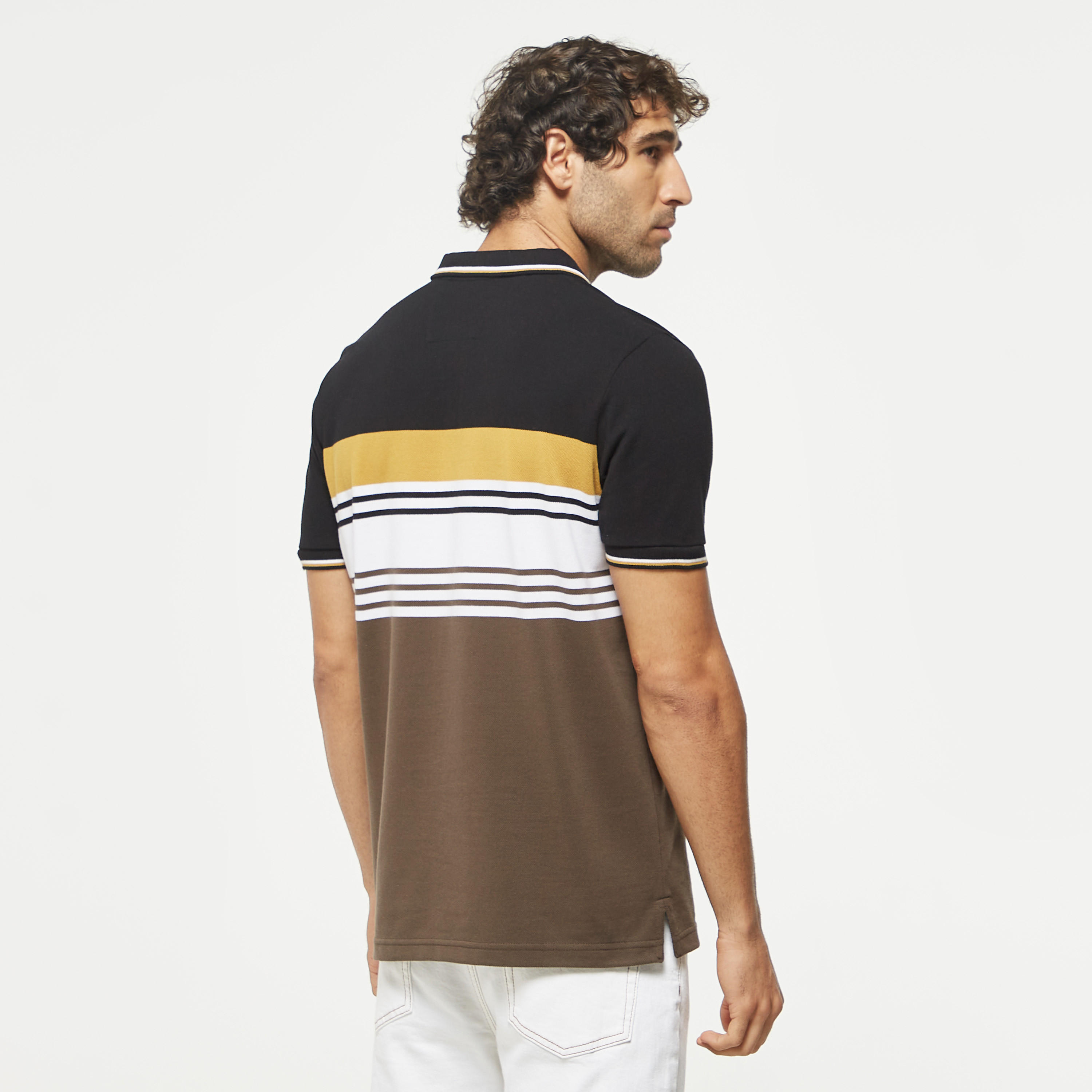 تيشيرت بولو مقلم بأكمام قصيرة وزر إغلاق-men-clothing-tshirtsandpolos-polos-image-3