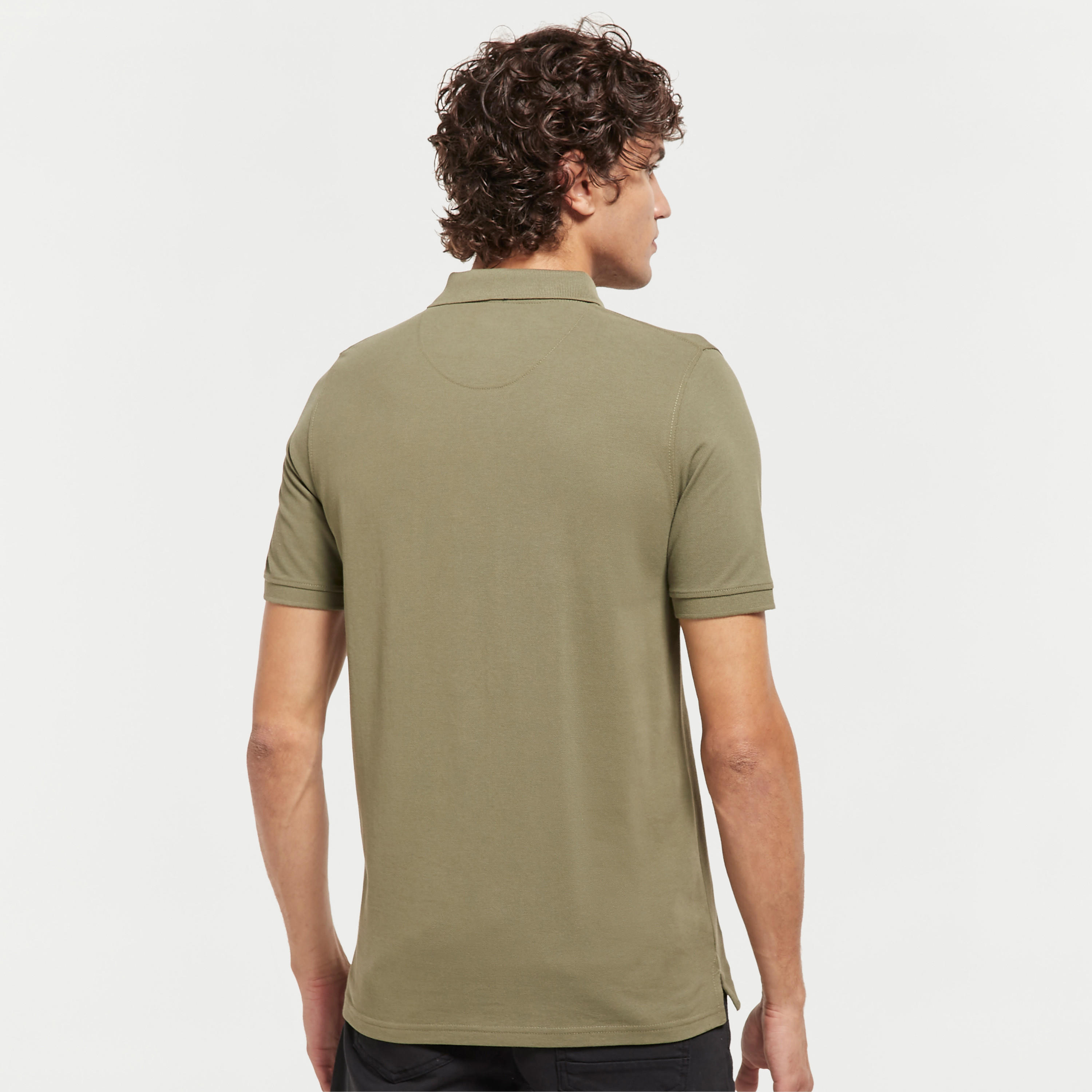 تيشيرت بولو بيكيه سادة بأكمام قصيرة وأزرار-men-clothing-tshirtsandpolos-polos-image-3