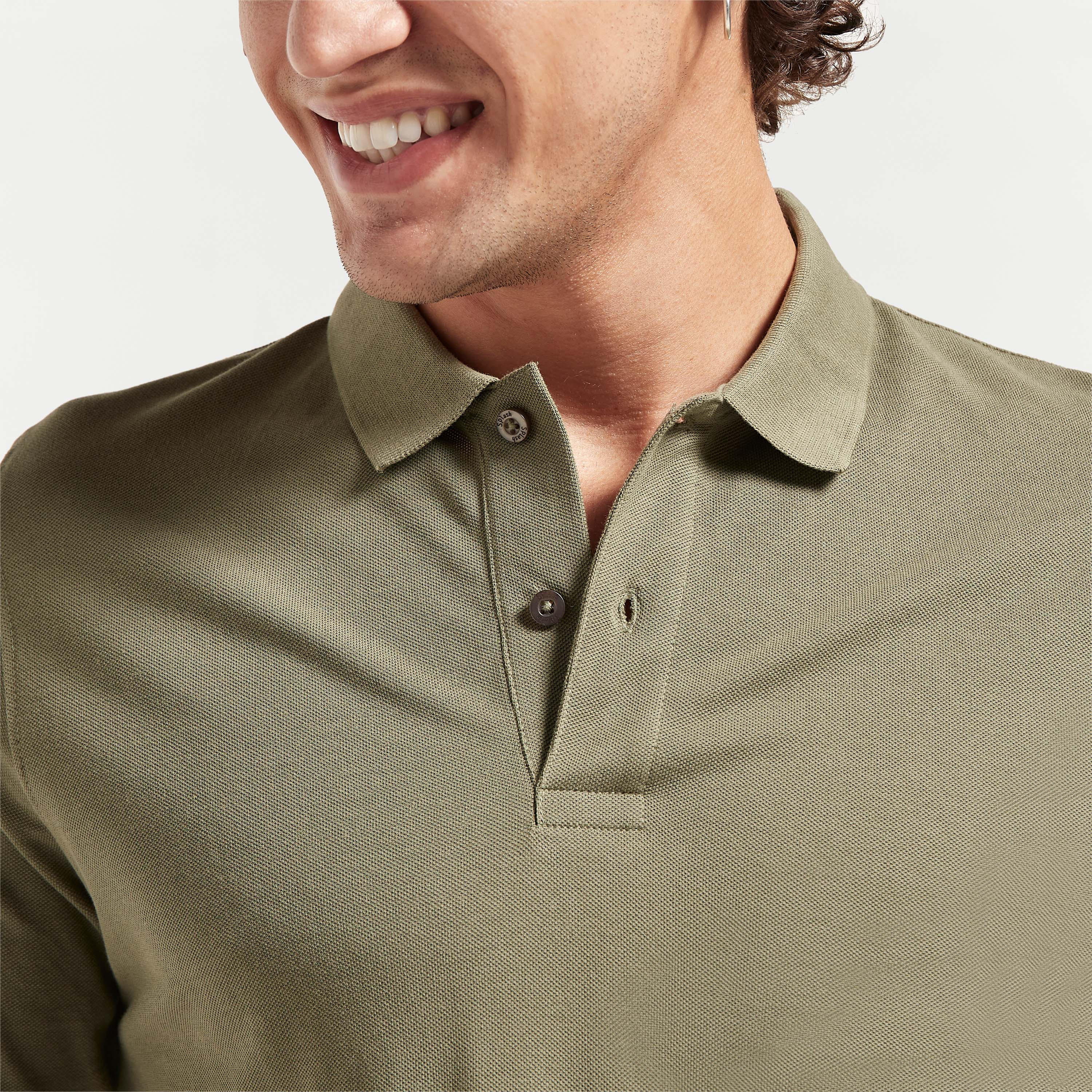 تيشيرت بولو بيكيه سادة بأكمام قصيرة وأزرار-men-clothing-tshirtsandpolos-polos-image-4