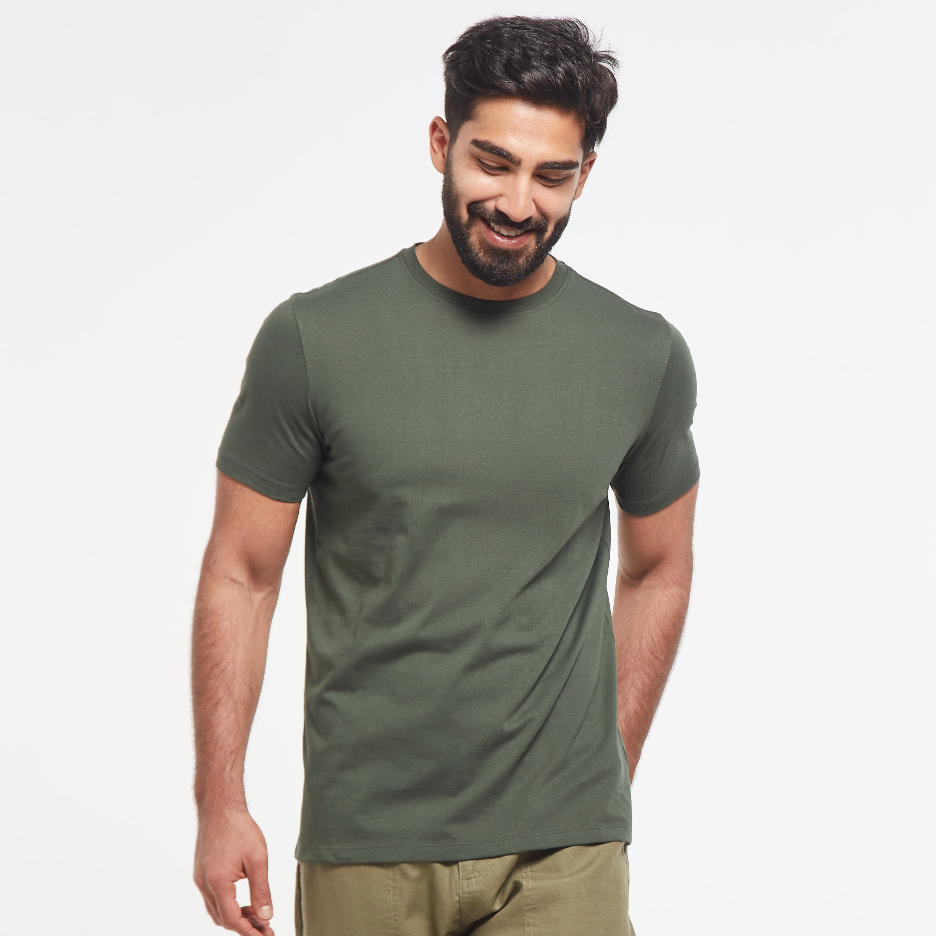 Solid Crew Neck T-shirt with Short Sleeves-men-clothing-tshirtsandpolos-tshirts-image-1