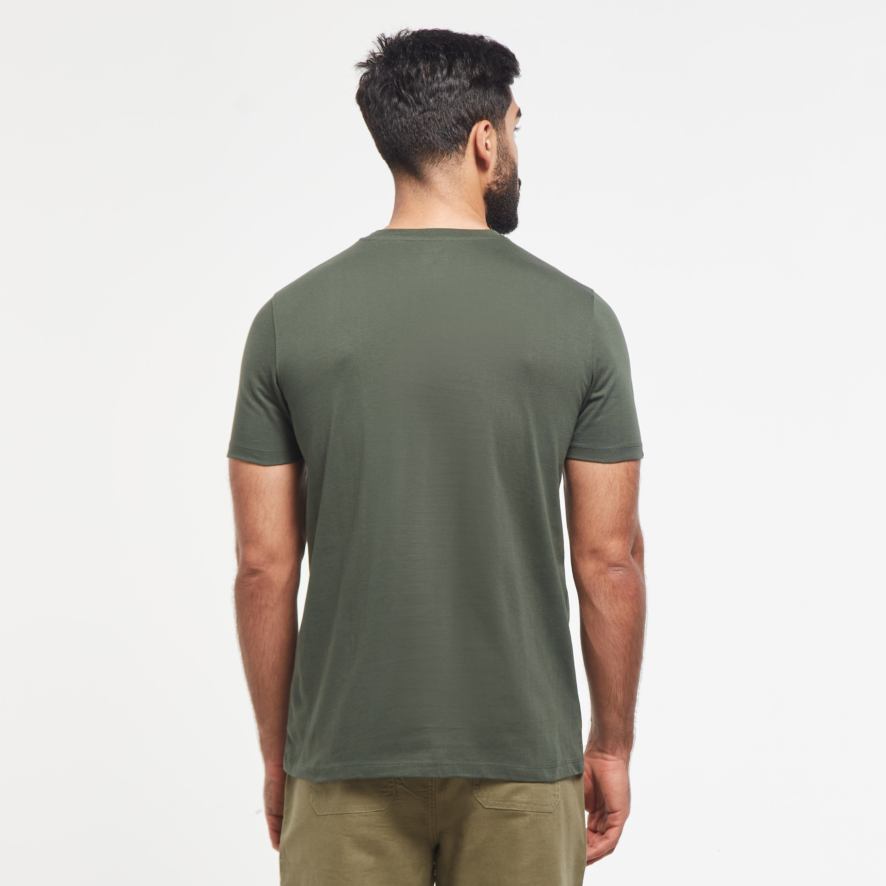 Solid Crew Neck T-shirt with Short Sleeves-men-clothing-tshirtsandpolos-tshirts-image-3
