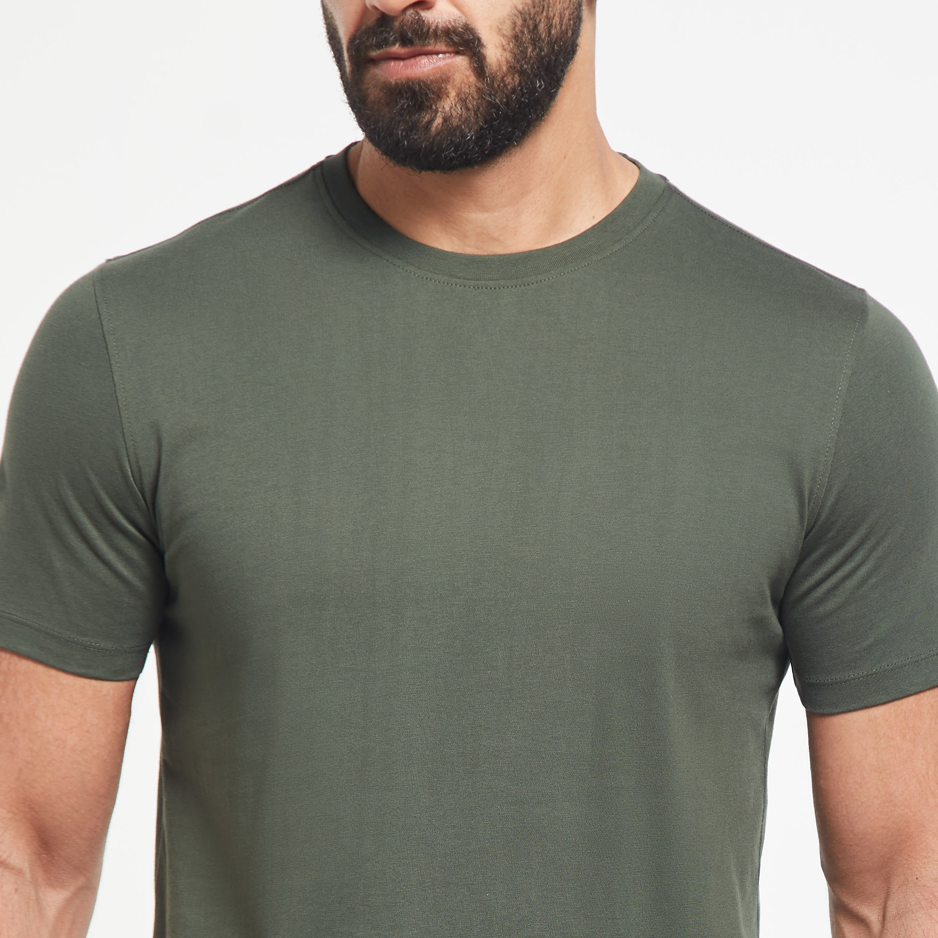 Solid Crew Neck T-shirt with Short Sleeves-men-clothing-tshirtsandpolos-tshirts-image-4