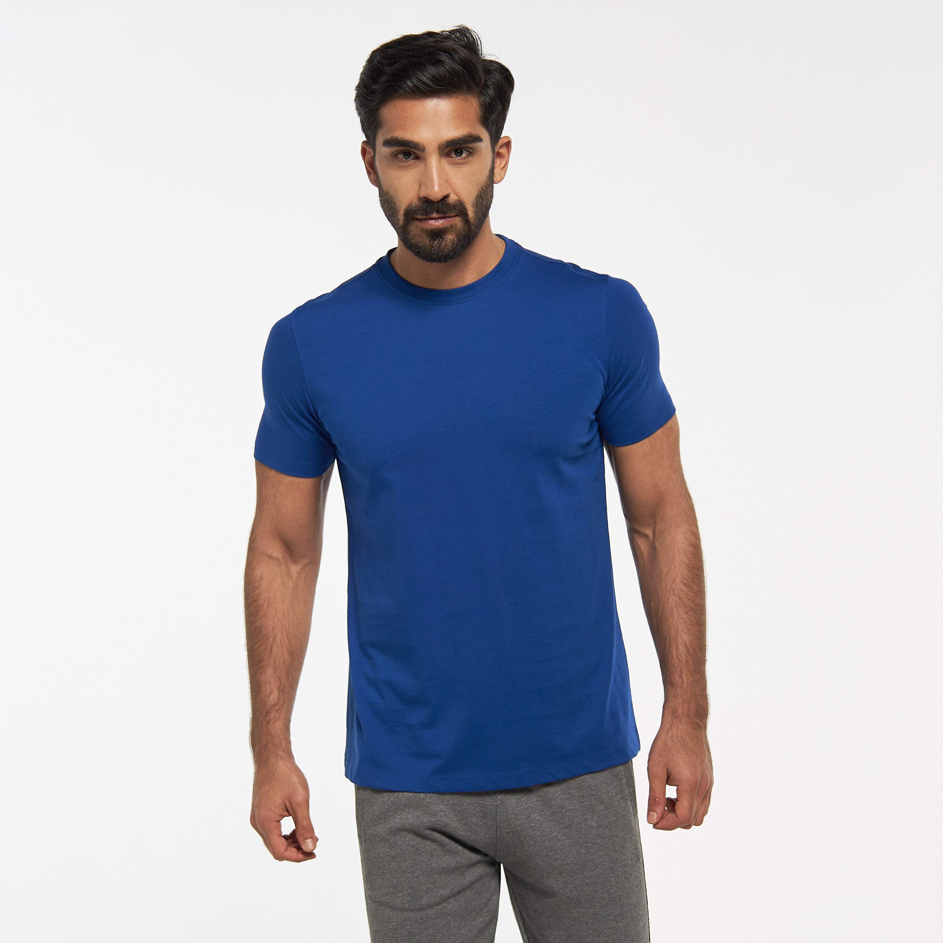 Solid Crew Neck T-shirt with Short Sleeves-men-clothing-tshirtsandpolos-tshirts-image-5