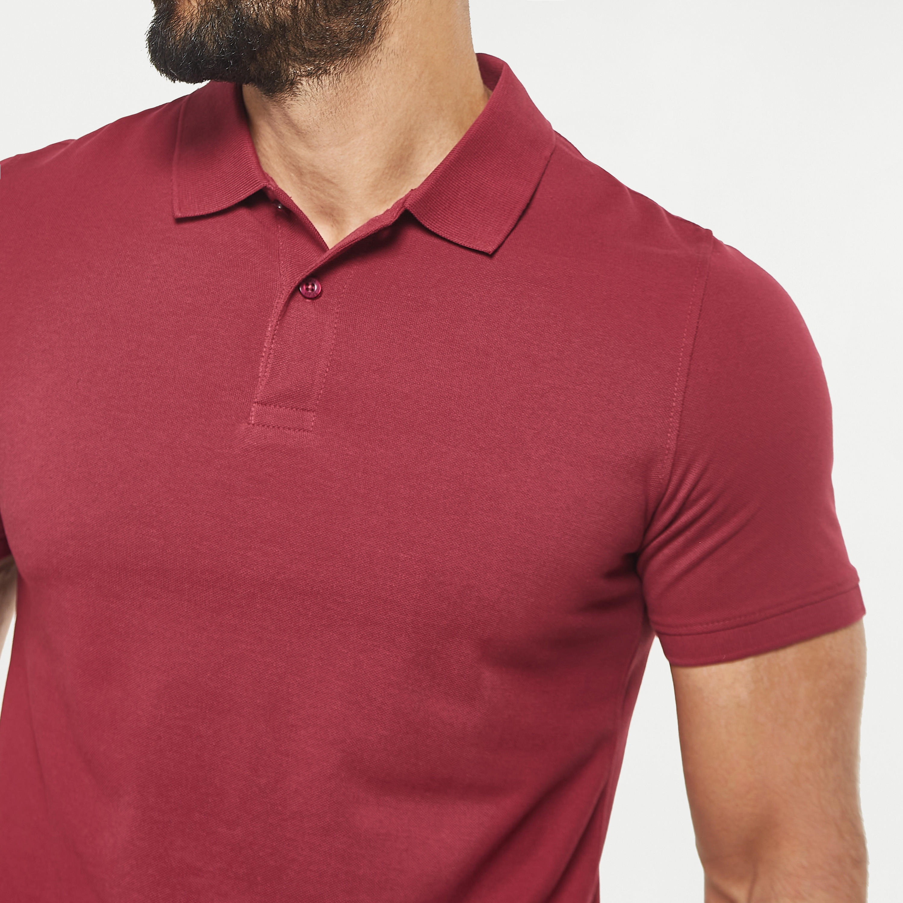 Solid Pique Polo T-shirt with Short Sleeves and Button Closure-men-clothing-tshirtsandpolos-polos-image-4