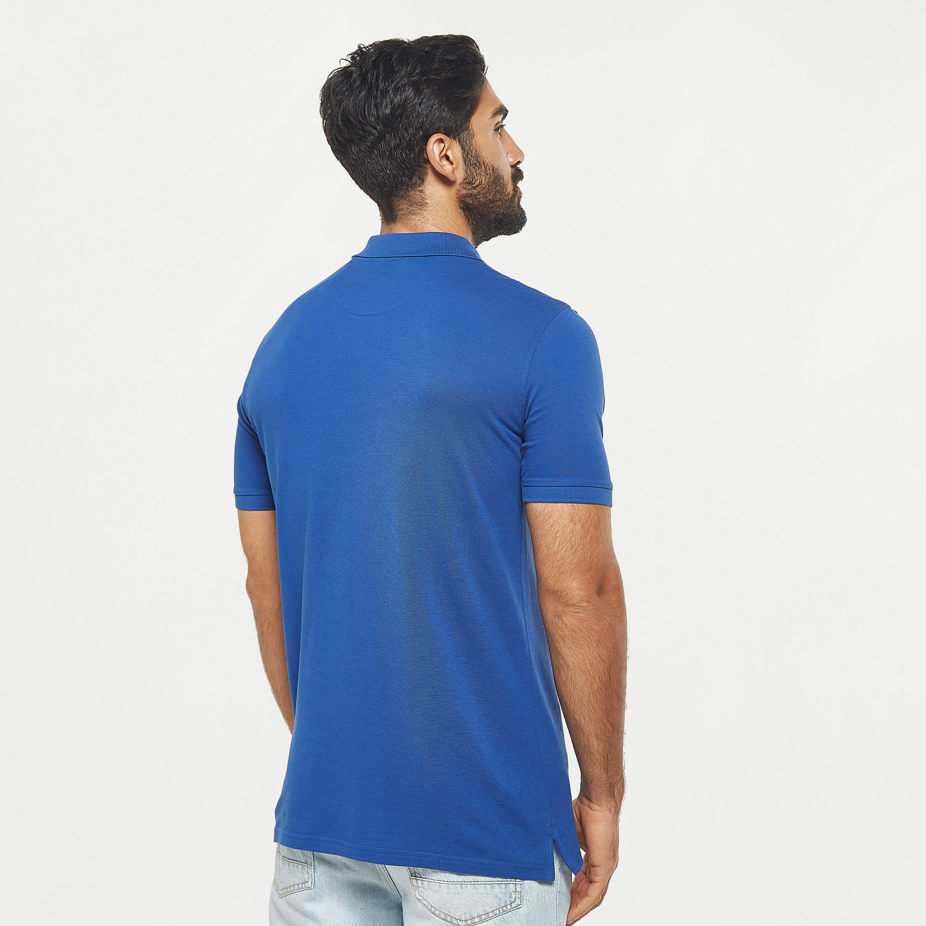 Solid Pique Polo T-shirt with Short Sleeves and Button Closure-men-clothing-tshirtsandpolos-polos-image-7