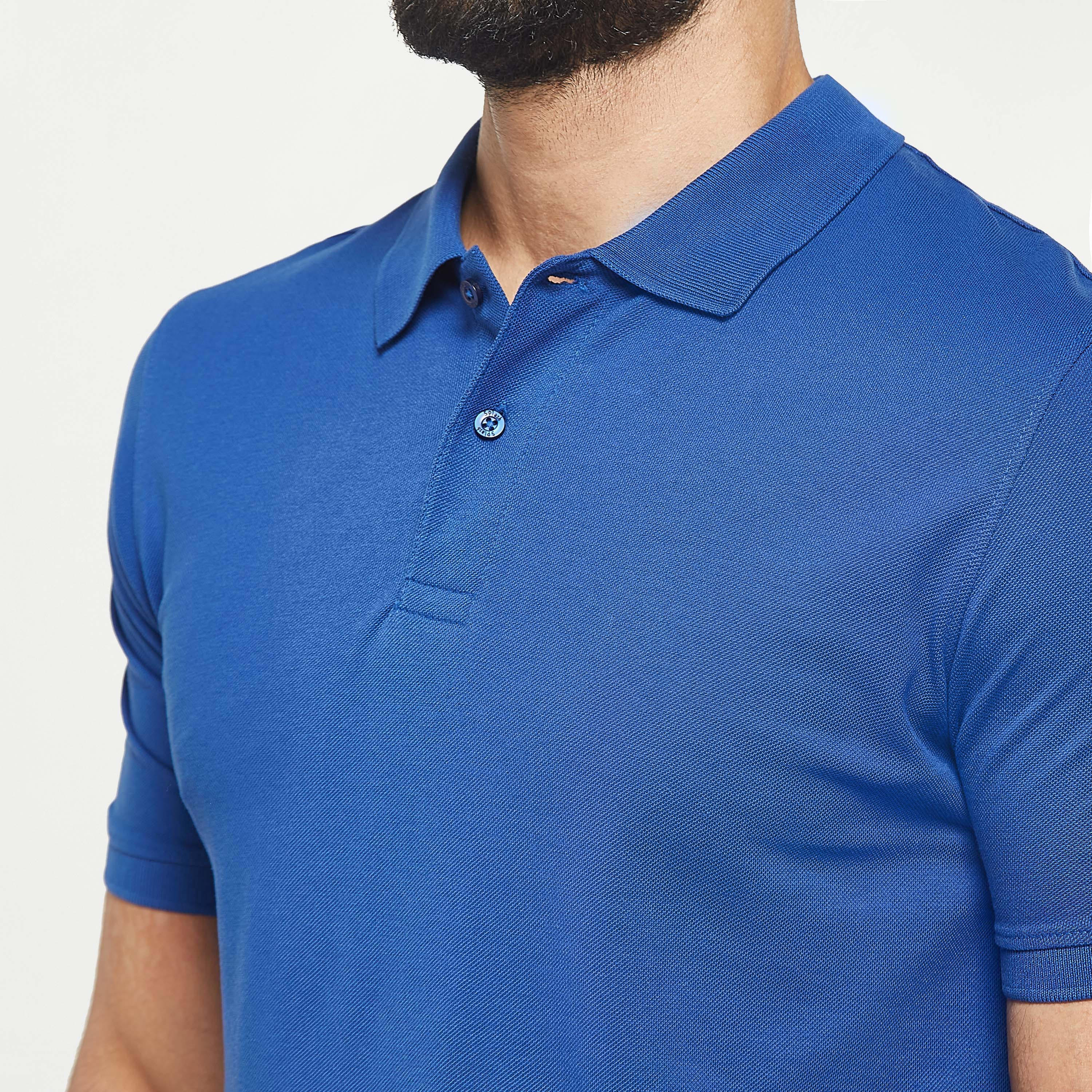 Solid Pique Polo T-shirt with Short Sleeves and Button Closure-men-clothing-tshirtsandpolos-polos-image-8