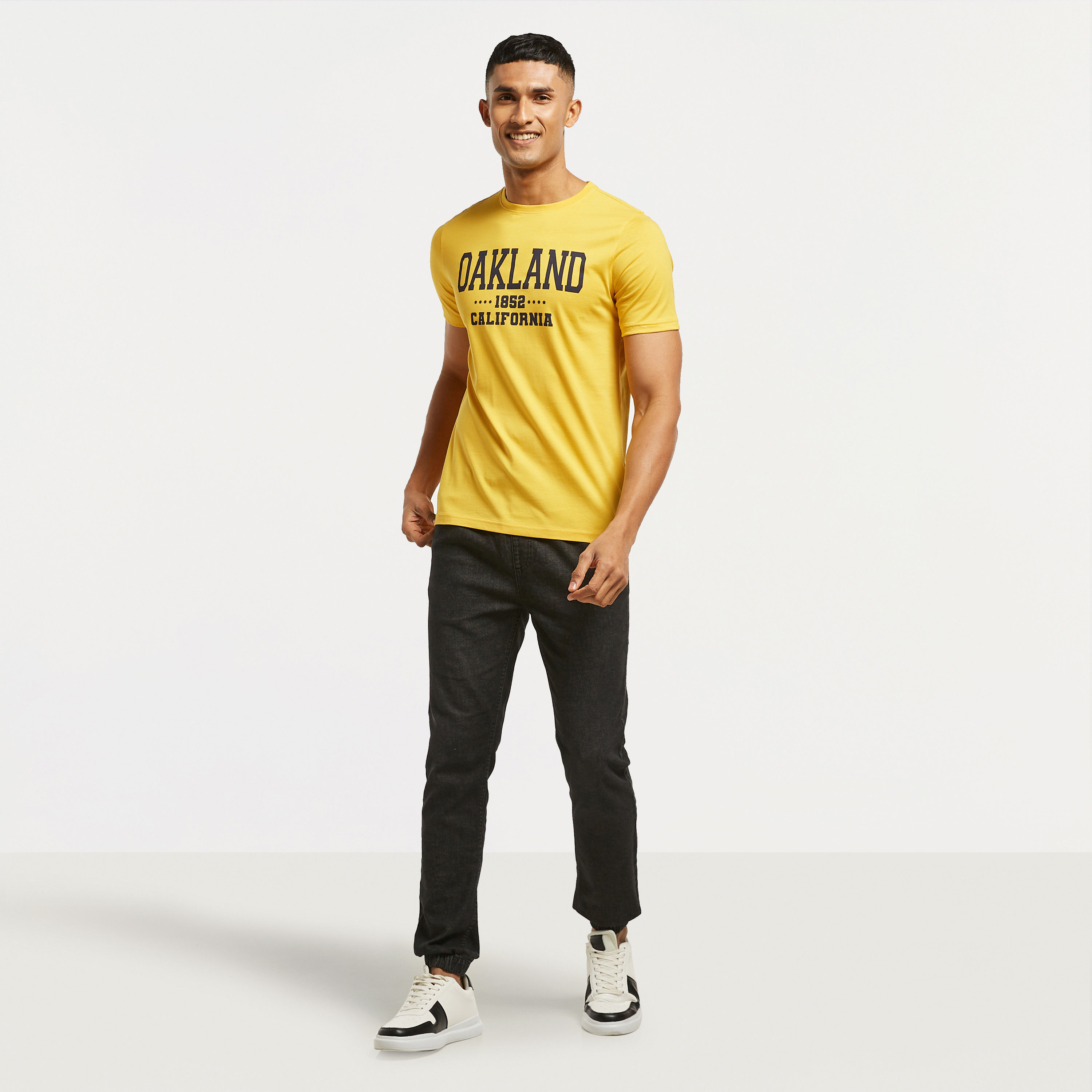 Typographic Print T-shirt with Crew Neck and Short Sleeves-men-clothing-tshirtsandpolos-tshirts-image-2