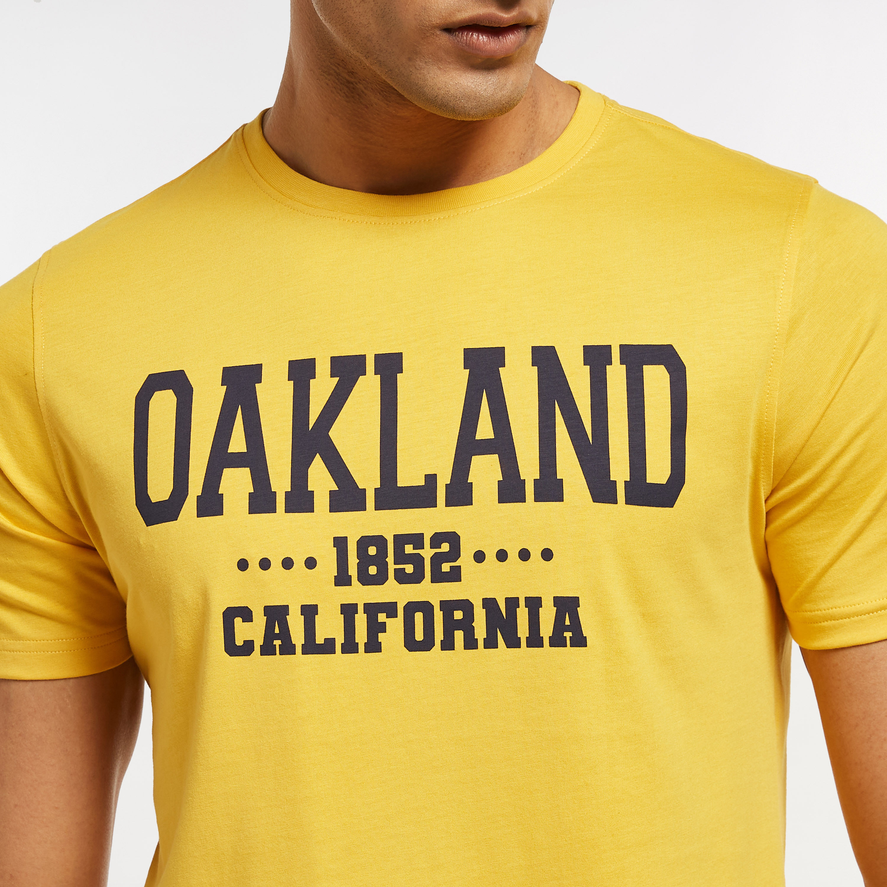 Typographic Print T-shirt with Crew Neck and Short Sleeves-men-clothing-tshirtsandpolos-tshirts-image-4